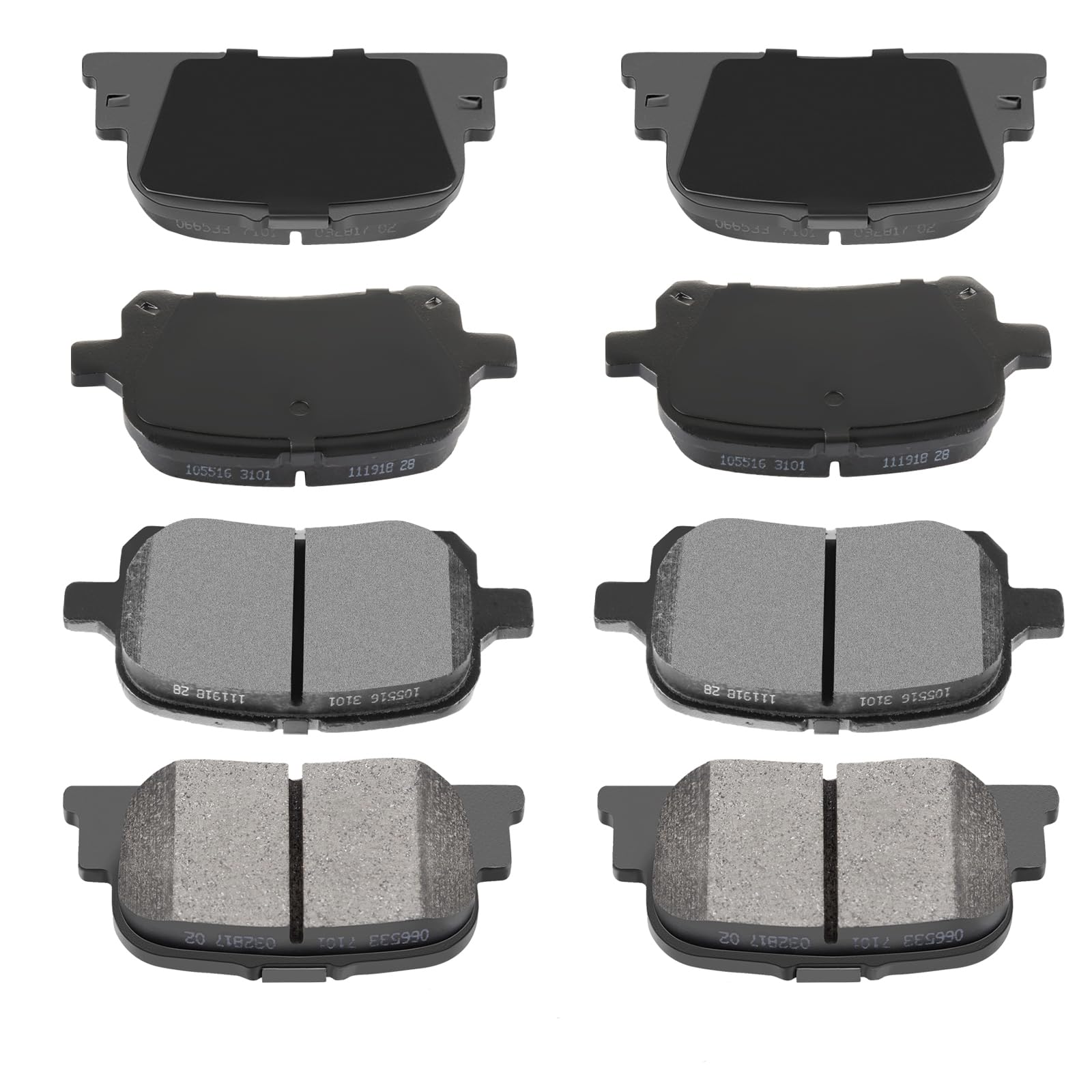 Automuto D707 & D835 8Pcs Front Rear Ceramic Pads Brake Fit For 2000-2001 For Lexus Es300,2000-2001 For Toyota For Camry