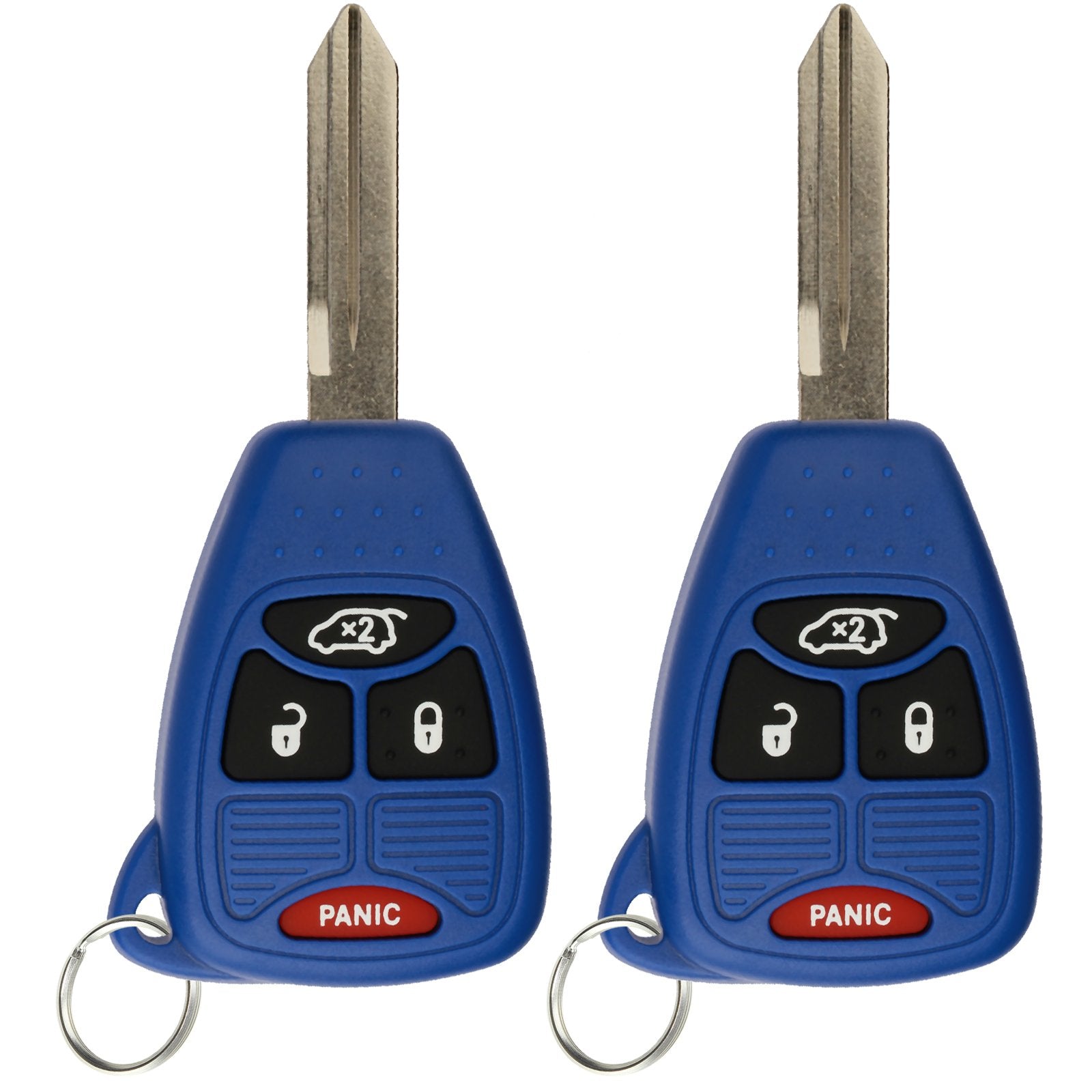 Keylessoption Keyless Entry Remote Control Uncut Car Key Fob Replacement For Oht692427Aa Kobdt04A Blue (Pack Of 2)