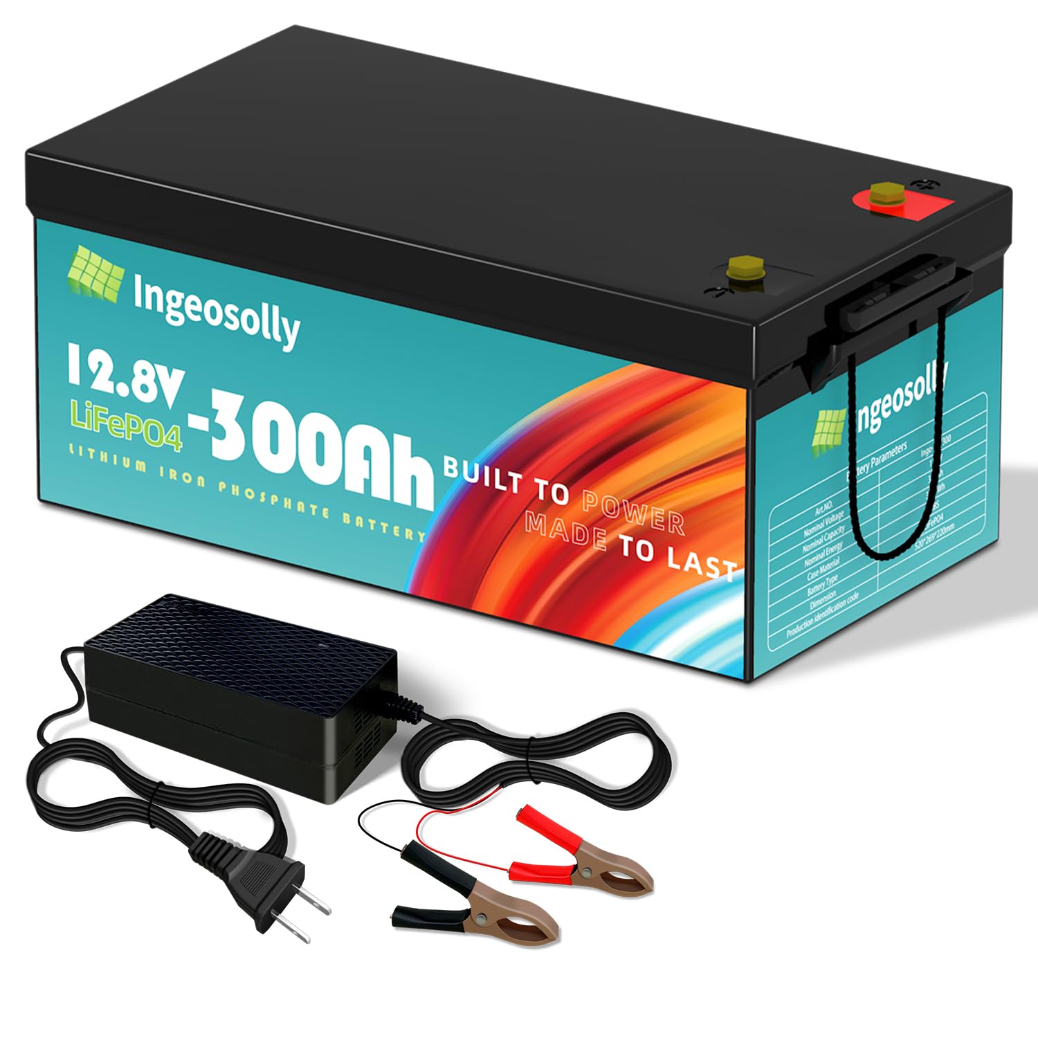 12V 300Ah Lithium LiFePO4 Battery, 3840Wh Lithium Iron Phosphate Battery Built-in Smart 200A BMS, 8000+ Deep Cycles &10-Year Lif