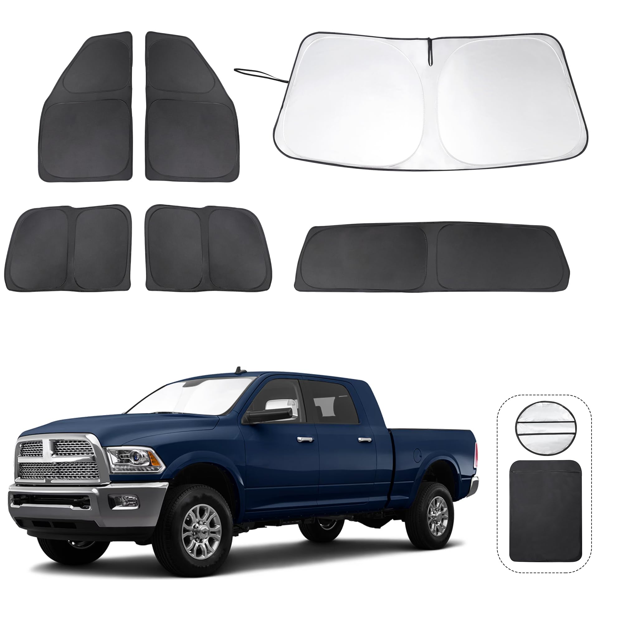 Tinglu Window Shades For Dodge Ram 2500 3500 2010-2025 Accessories Car Side Full Windows Rear Windshield Sun Shade Sun Uv Rays &