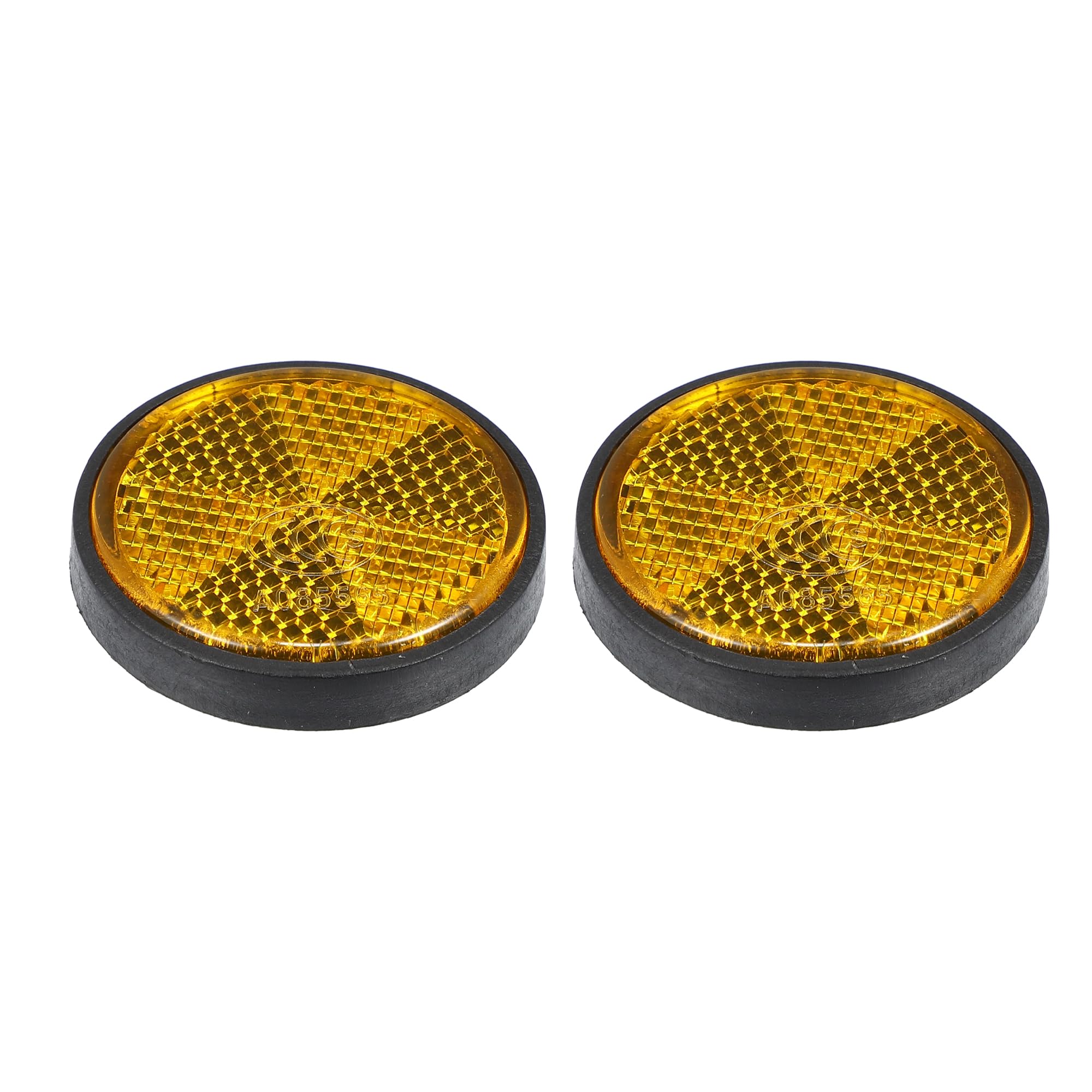 X Autohaux 2Pcs M6X1.0 Orange Plastic Universal Screw Mount Reflective Warning Reflector For Motorcycle Bike