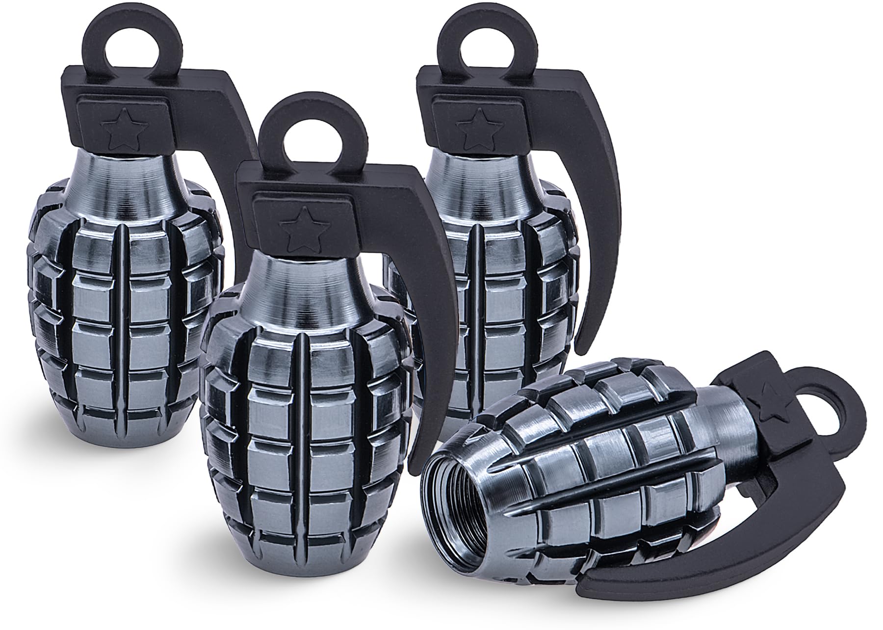 Meajoo 4Pcs Car Tire Valve Stem Caps, Air Caps Cover, Aluminum Alloy Corrosion Resistant Airtight Dust Proof Covers Fits Cars, T