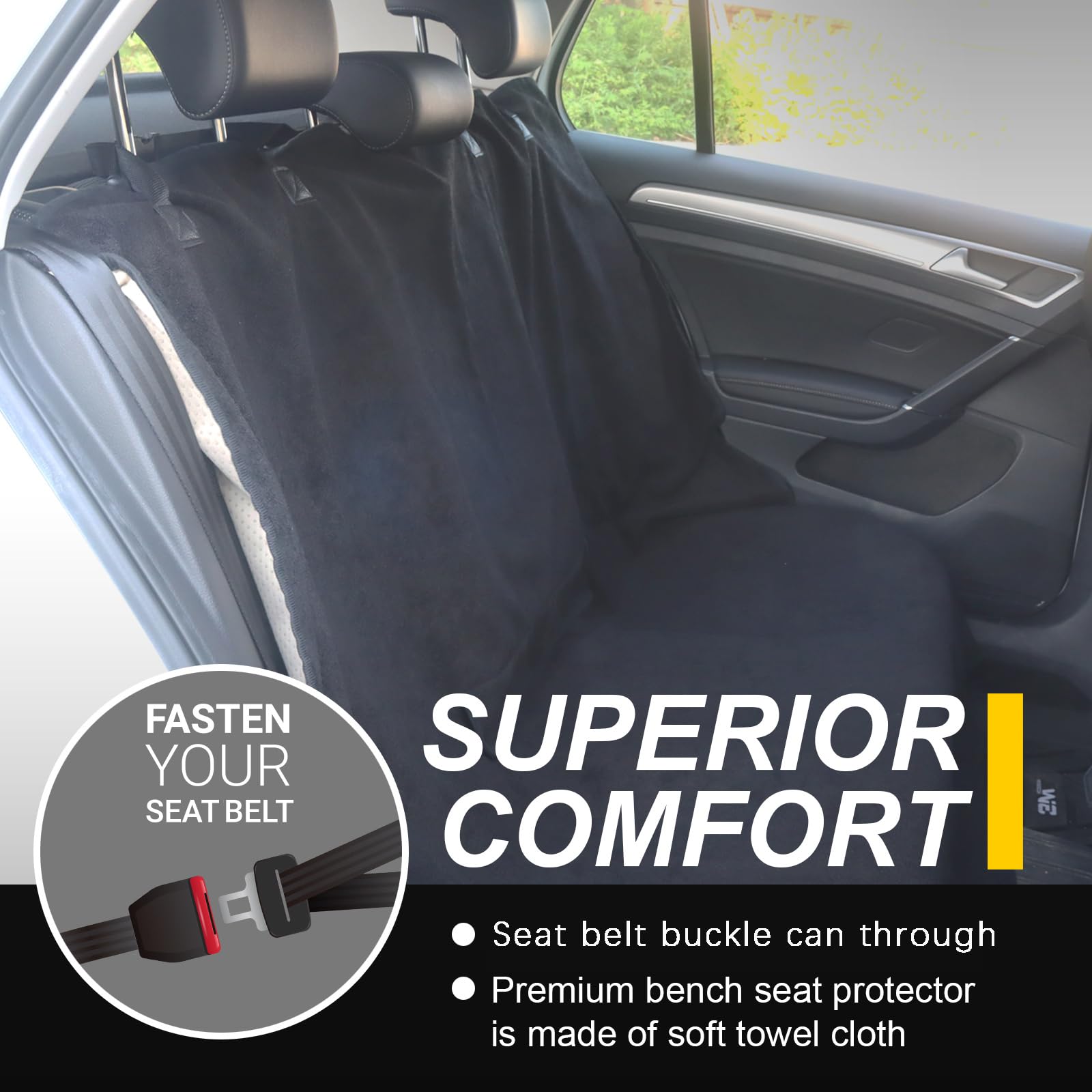 Loyagour Back Seat Cover For Car Trucks Van Suv Jeep,Waterproof Rear Bench Towel Seat Covers For Dogs And Kids,Automotive Backse