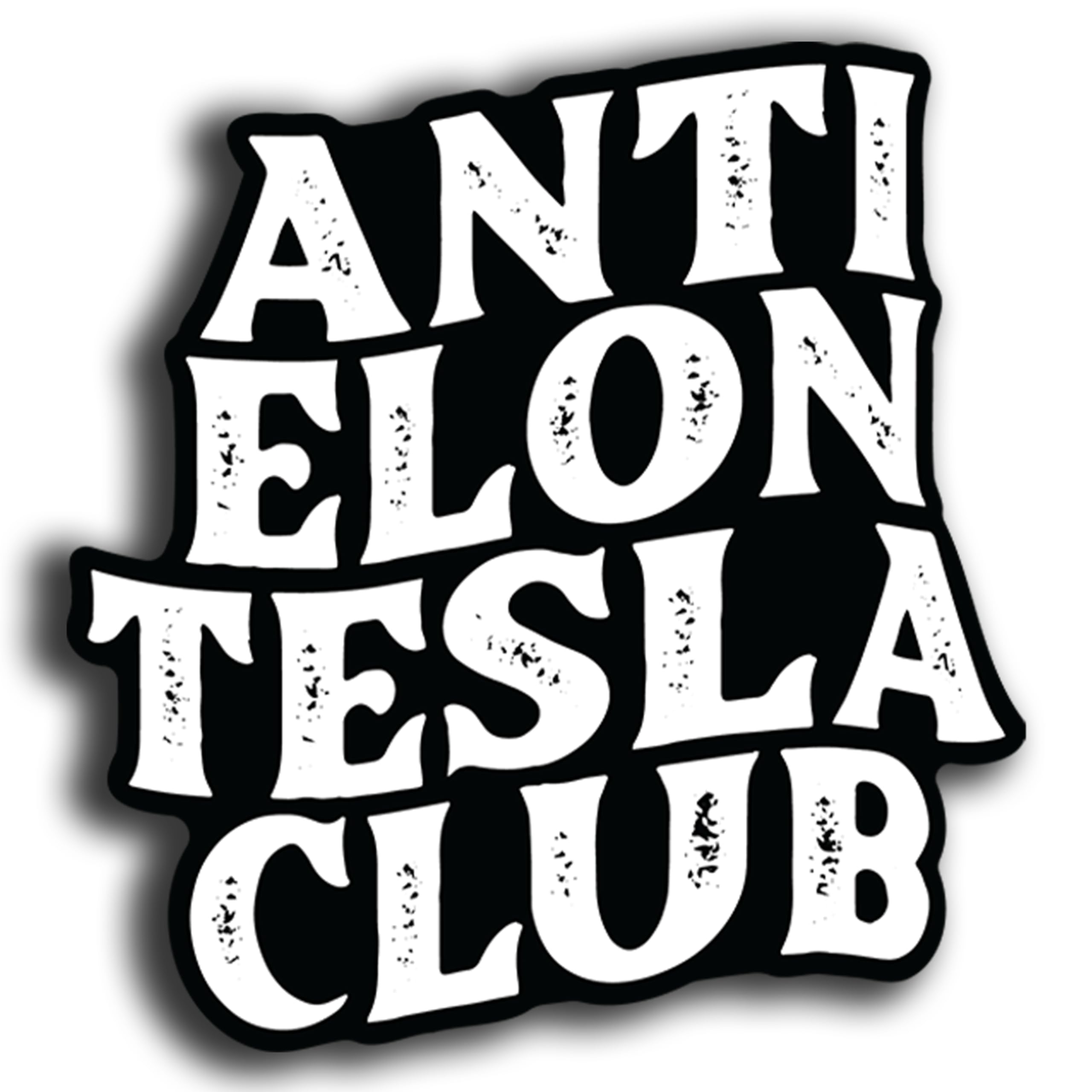 Anti Elon Tesla Club Bumper Sticker Vinyl Decal for Tesla Owners Model X Y 3 Black and White Funny Gift for Tesla Owners Regret 