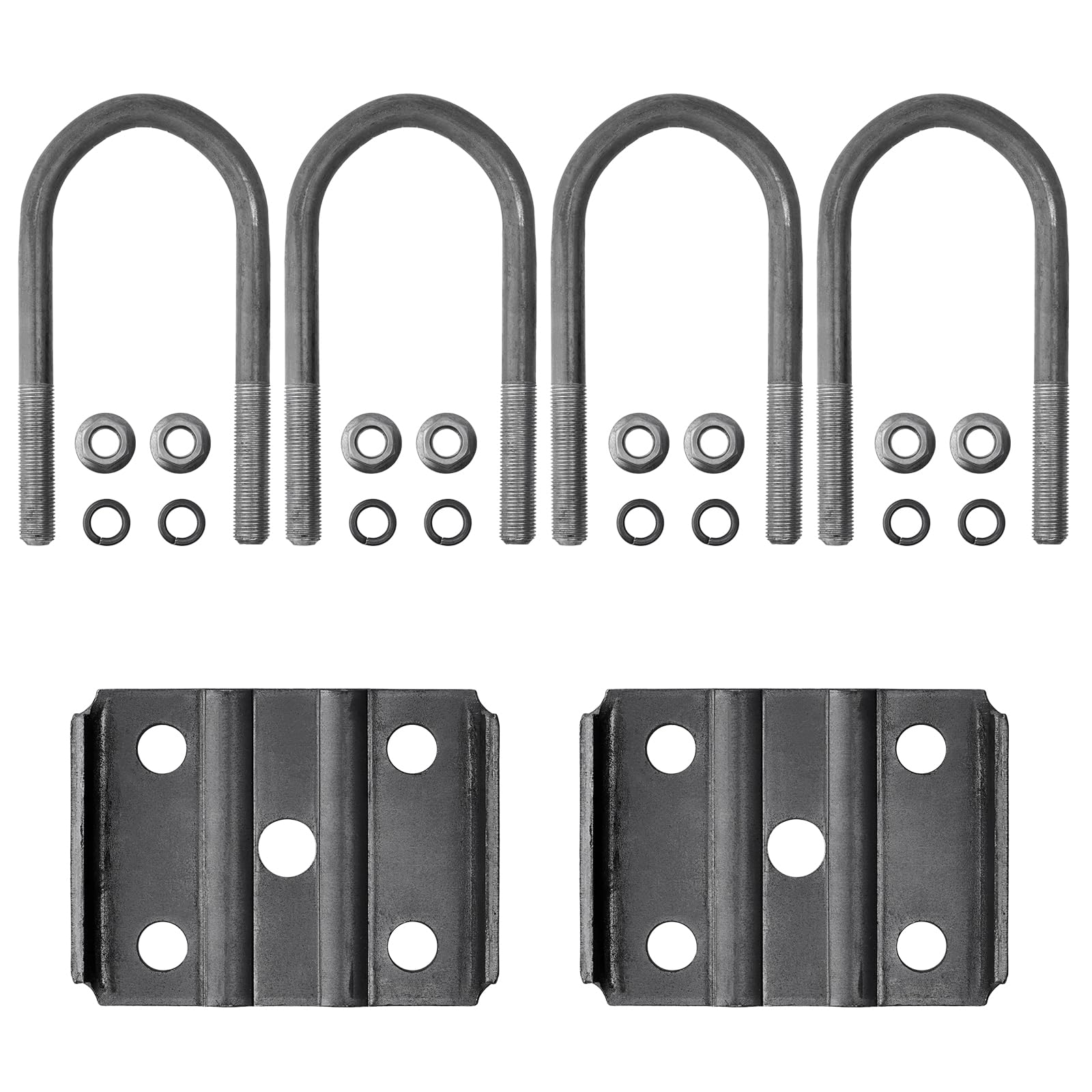 Sparkwhiz Trailer U Bolt Kit, 5-1/2 Inch U Bolt For 3,500 Lb Trailer Axle, 2-3/8' Round Axle, 1/2” Diameter, 2' Thread Pitch
