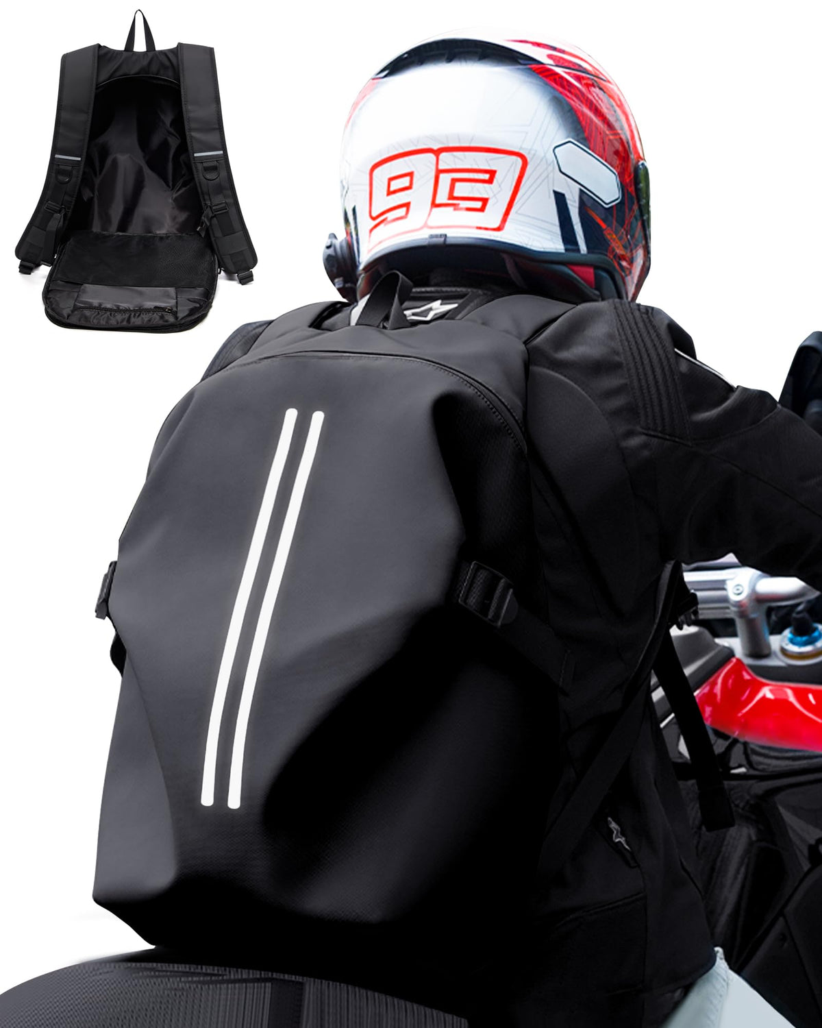 WEPLAN Motorcycle Helmet Backpack, Waterproof Riding Backpacks for Men, Motorcycle accessories, Motorbike Riding Bags, Bikers ba