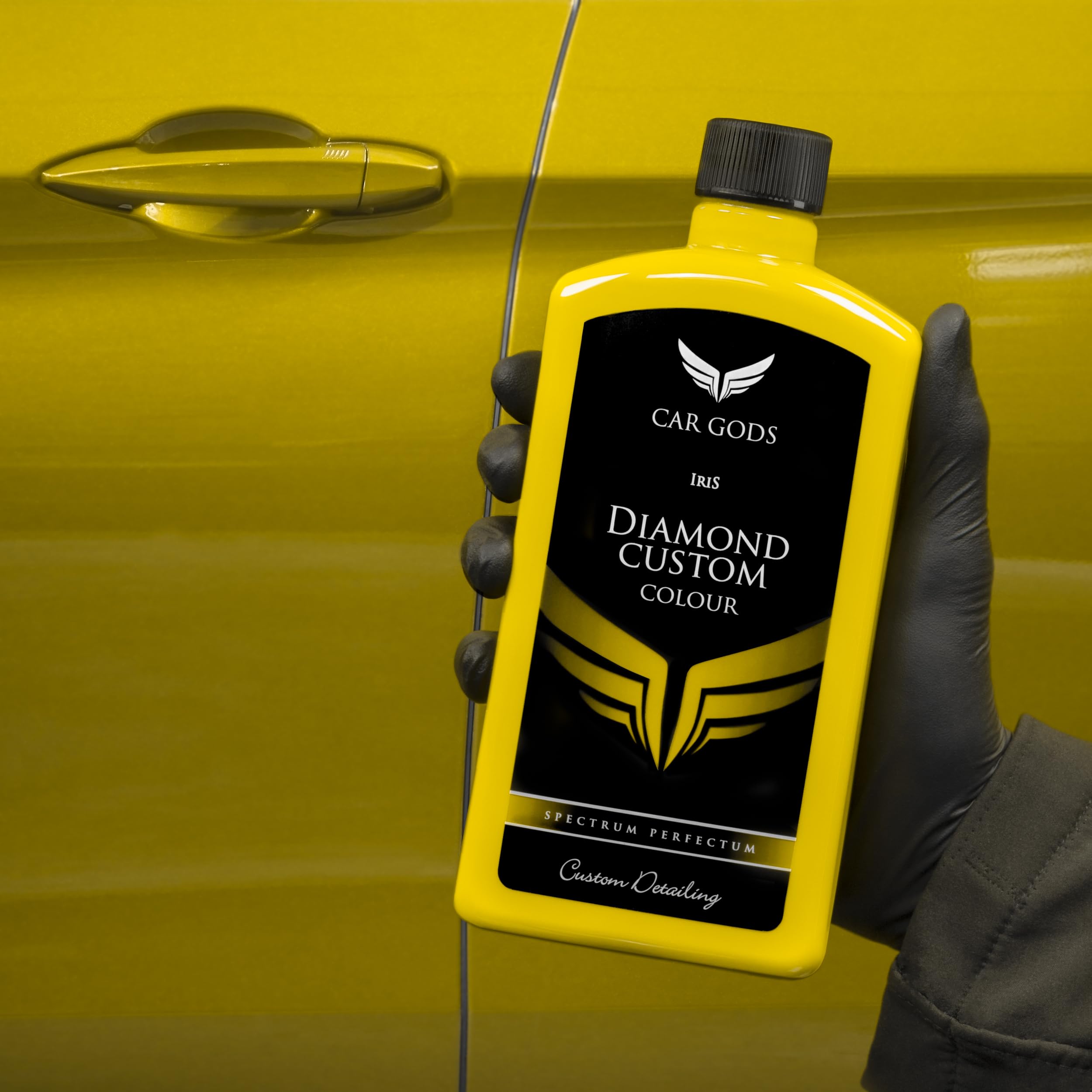 Car Gods Iris Custom Color Yellow 3-In-1 Polish Wax Color Restorer & Scratch Remover, 17Fl Oz - 16 Colors Available