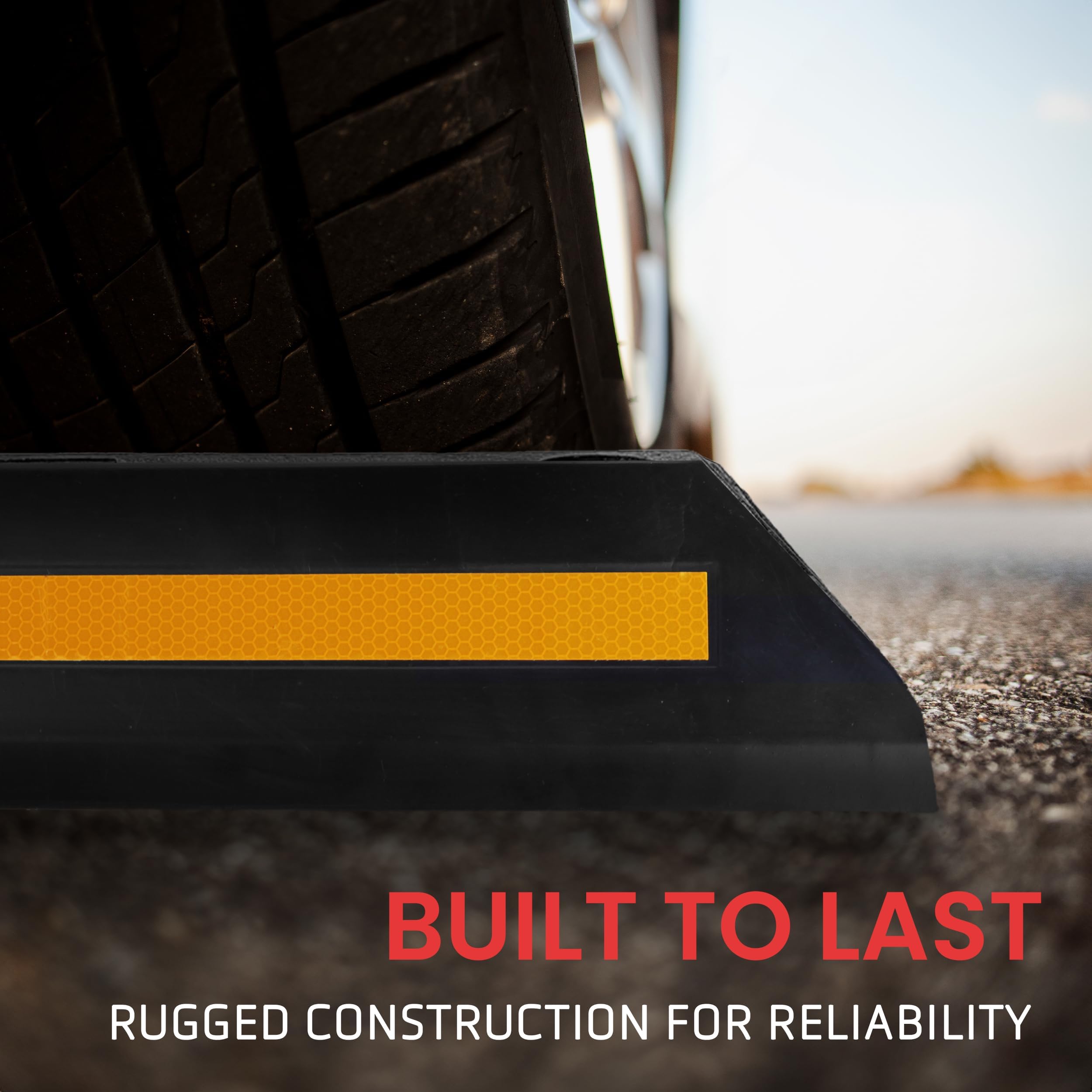 Pyle Garage Floor Stops For Vehicles - 2Pc Heavy Duty Rubber Vehicle Parking Lot Target Stoppers, Truck Curb Tire Wheel Guide Bl