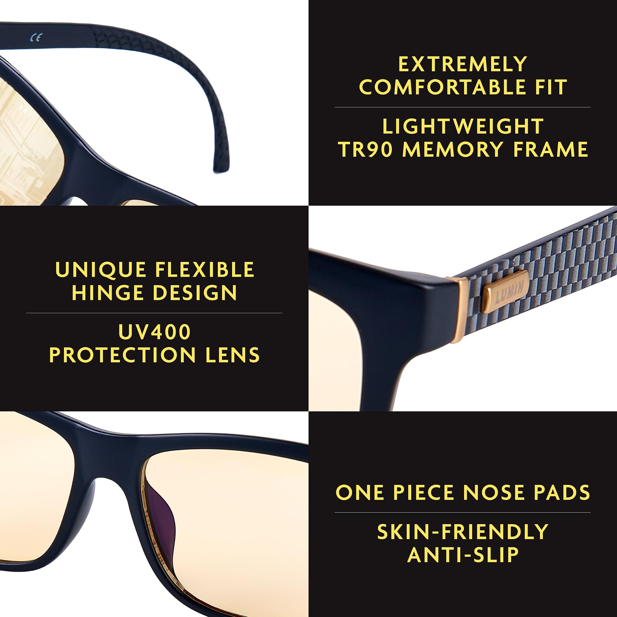 Illumin Night Driving Glasses SHIFT - All-Weather, High Optical Quality Lenses, Regular Size for Enhanced Road Safety