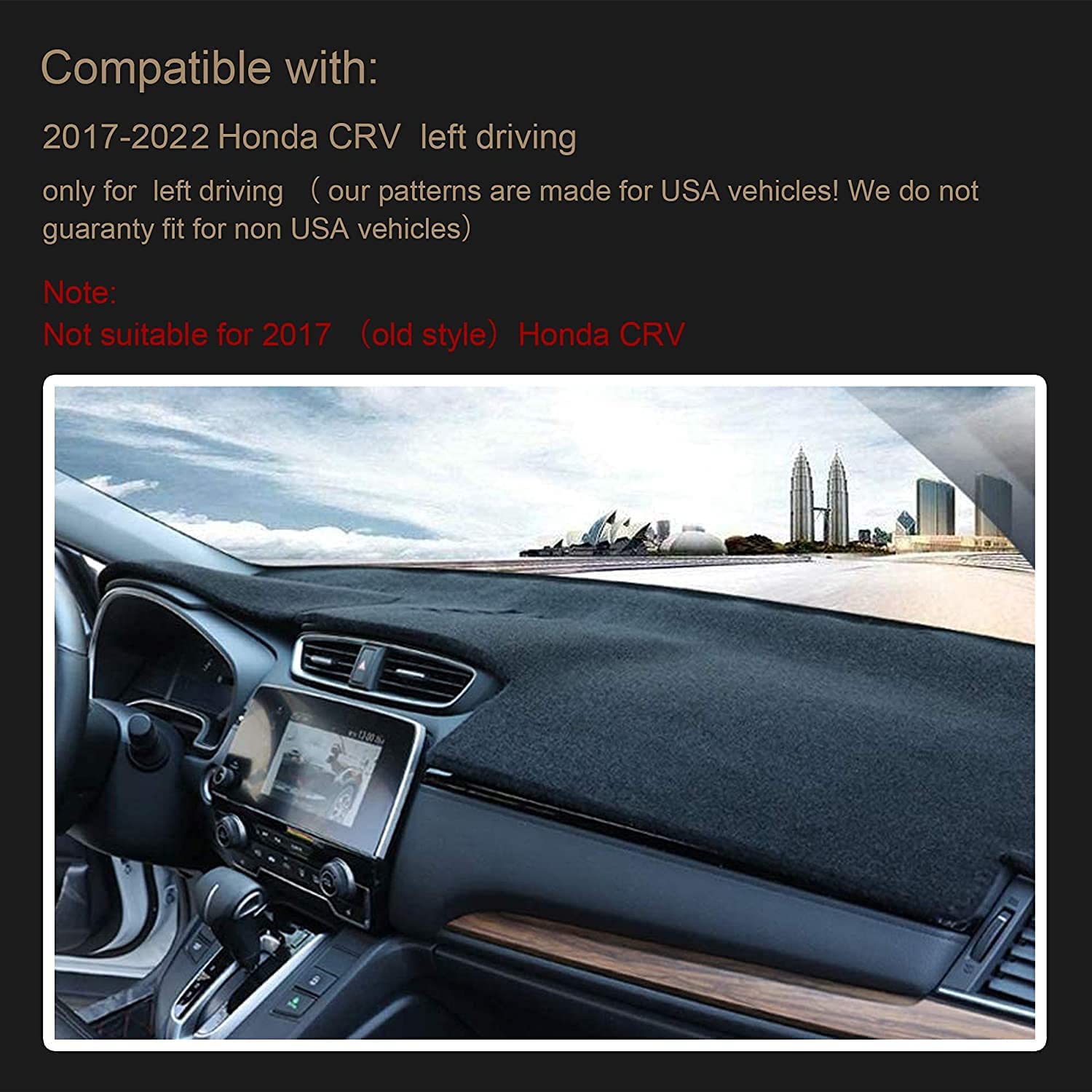 Speedwow Dashboard Dash Board Cover Mat Carpet Compatible With 2017-2022 Honda Crv