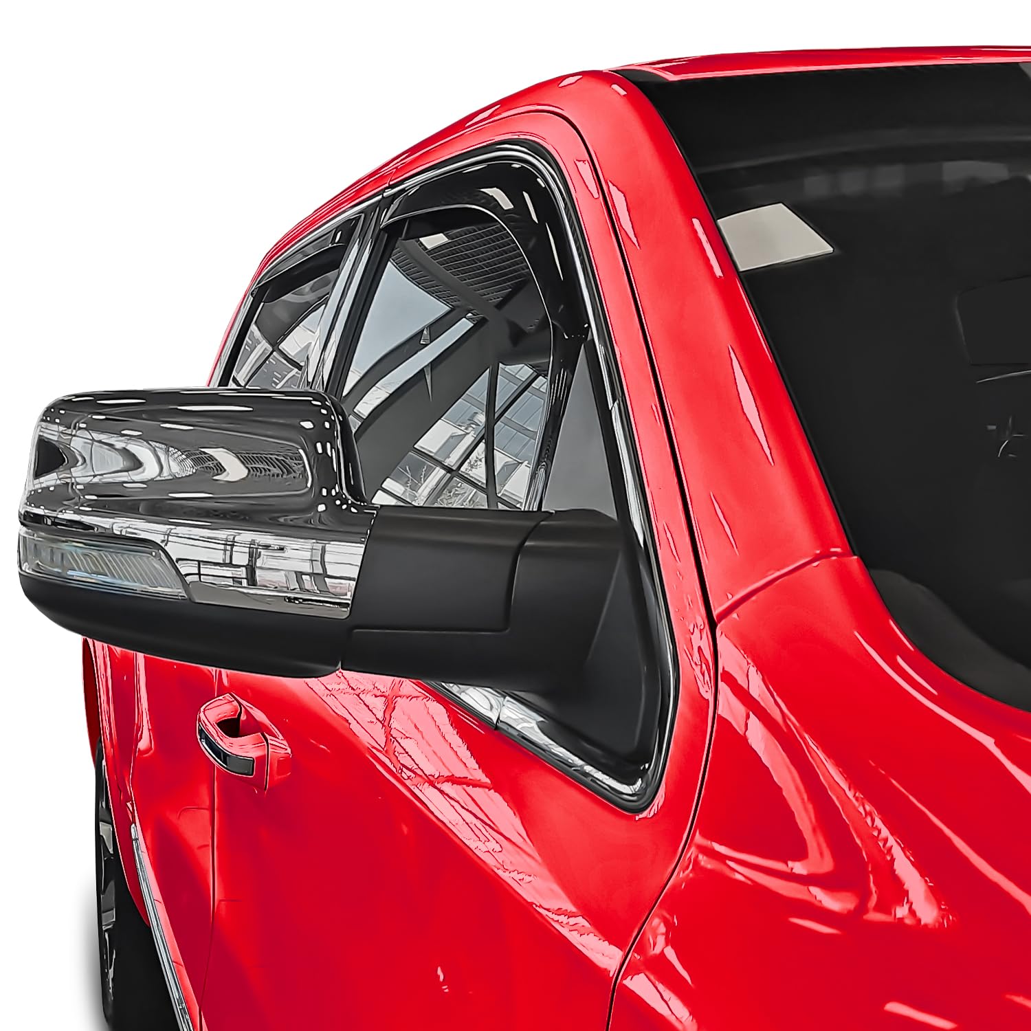 Voron Glass In-Channel Extra Durable Rain Guards For Trucks Dodge Ram 1500 2019-2025 Quad Cab, Window Deflectors, Vent Window Vi