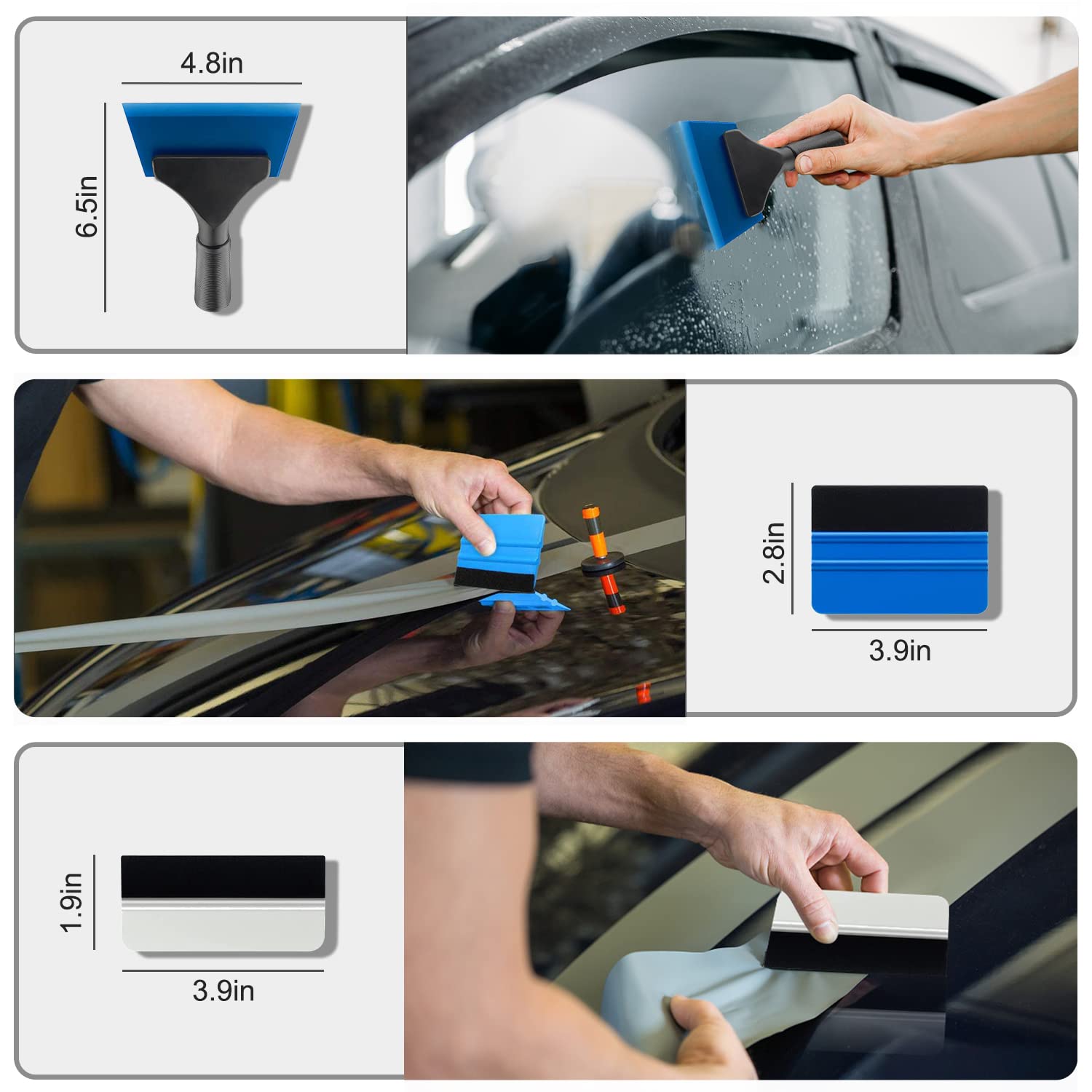 Yxgood 9 Pcs Vehicle Car Window Tint Application Tools Kit Glass Protective Film Installing Tool Car Window Film Squeegee Auto V