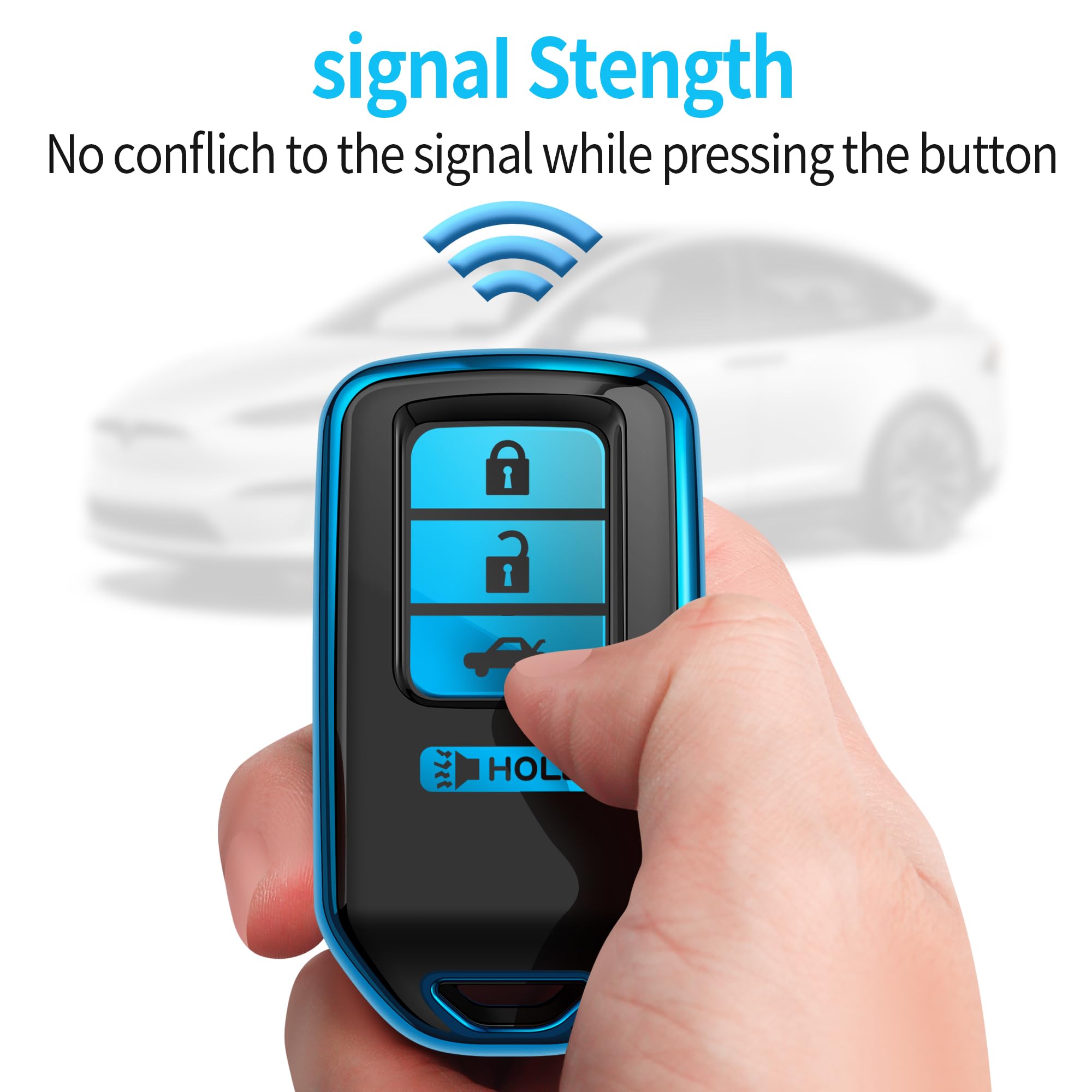 Tukellen for Honda Key Fob Cover, Premium Soft TPU Full Protection Key Fob Case for Accord Civic CRV Pilot Ridgeline Odyssey Pas