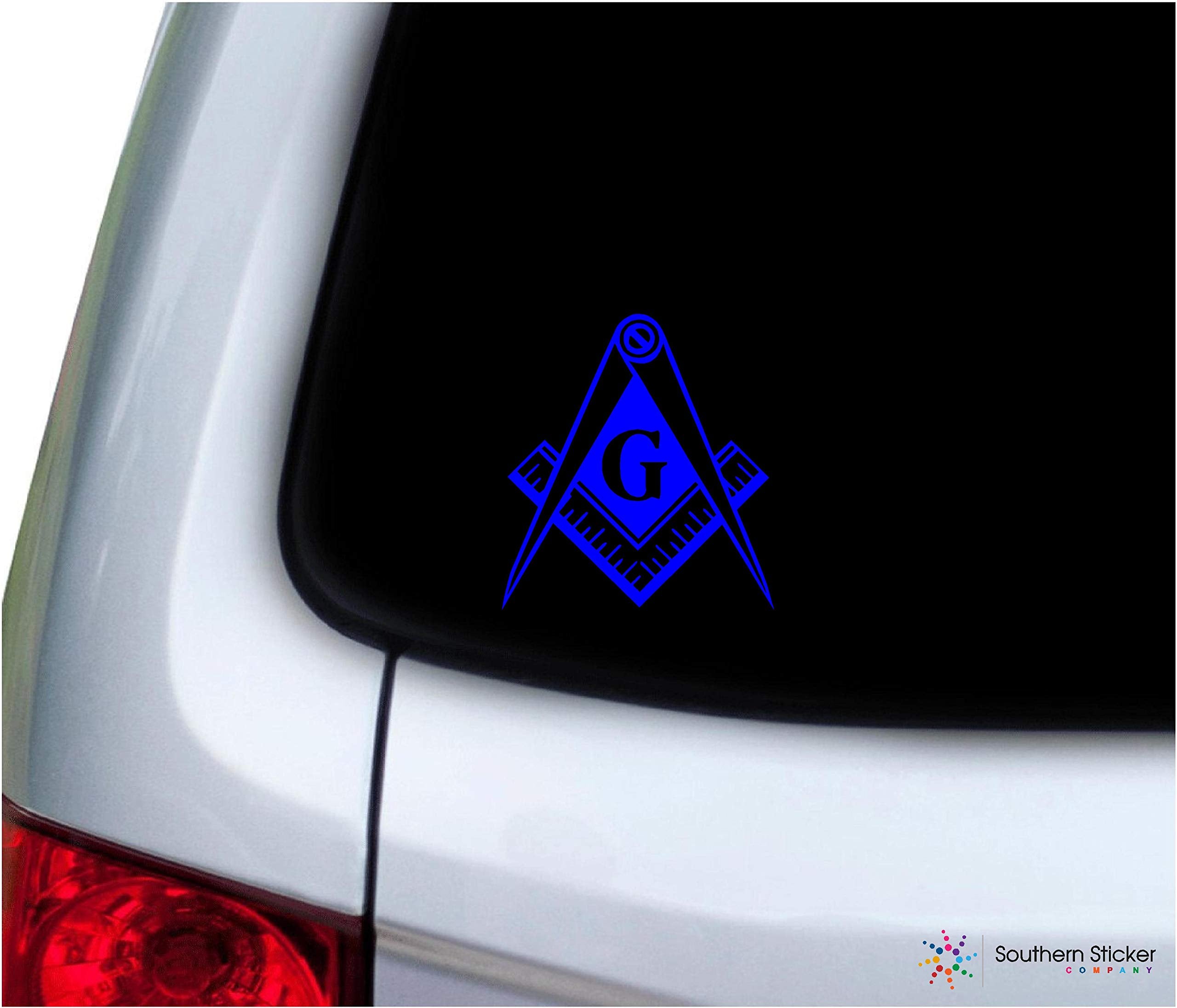 Southern Sticker Company Freemason Masonic Lodge Symbol 3.9X4.2 Inches Size Laptop Car Window Truck - Made And Shipped In Usa (B