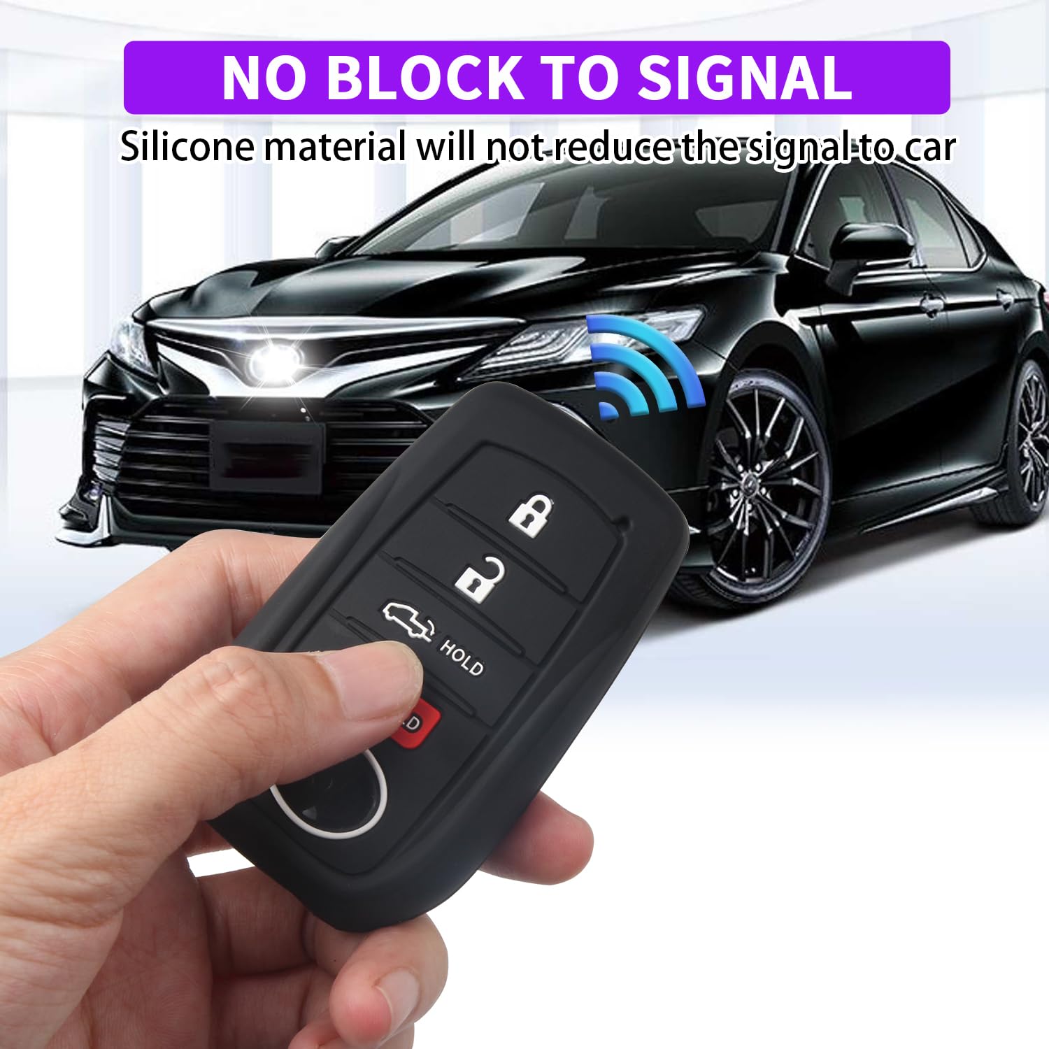 Qbuc 2Pcs For Toyota Key Fob Cover Tacoma Prius Venza Corolla Crown Sequoia Tundra Grand Highlander Rav4 Prime