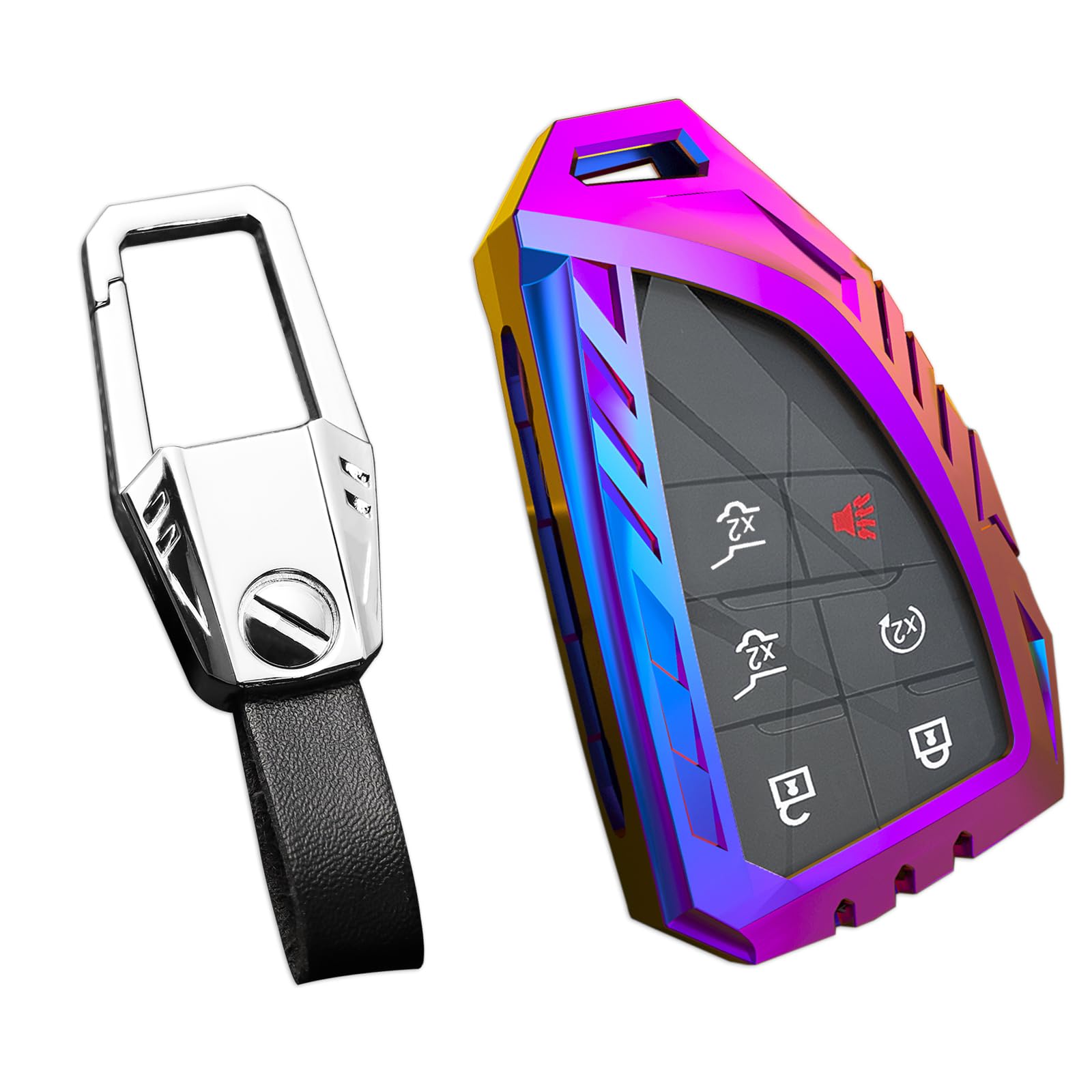 Ocezbiis For Chevy Key Fob Cover,Keychain,Zinc Alloy Protection Car Key Shell Case Compatible With Chevrolet Buick Gmc Series Sm