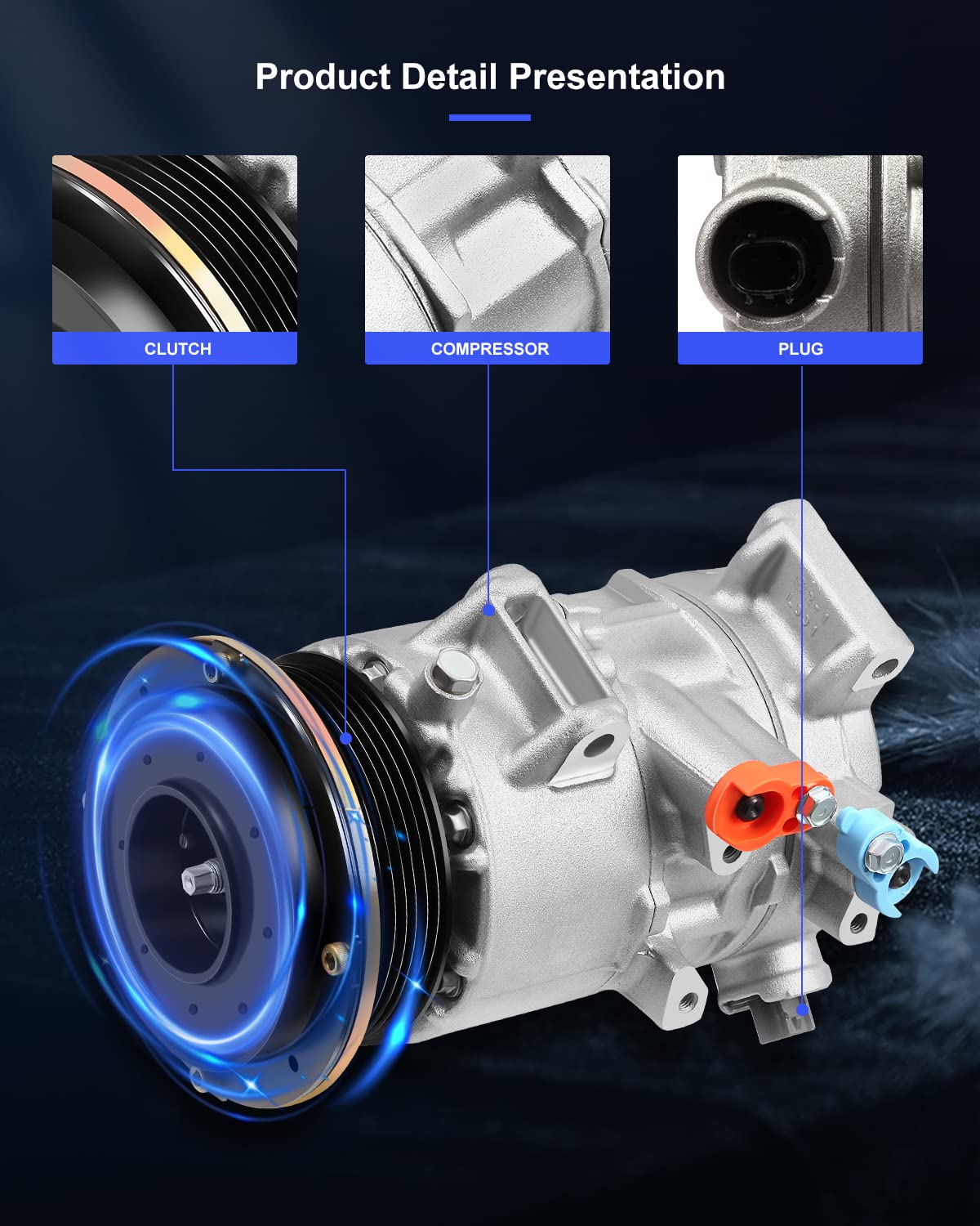 ECCPP A/C Compressor 2006-2008 for Toyota RAV4 2.4L 2007-2009 for Toyota Camry 2.4L AC Compressor Pump