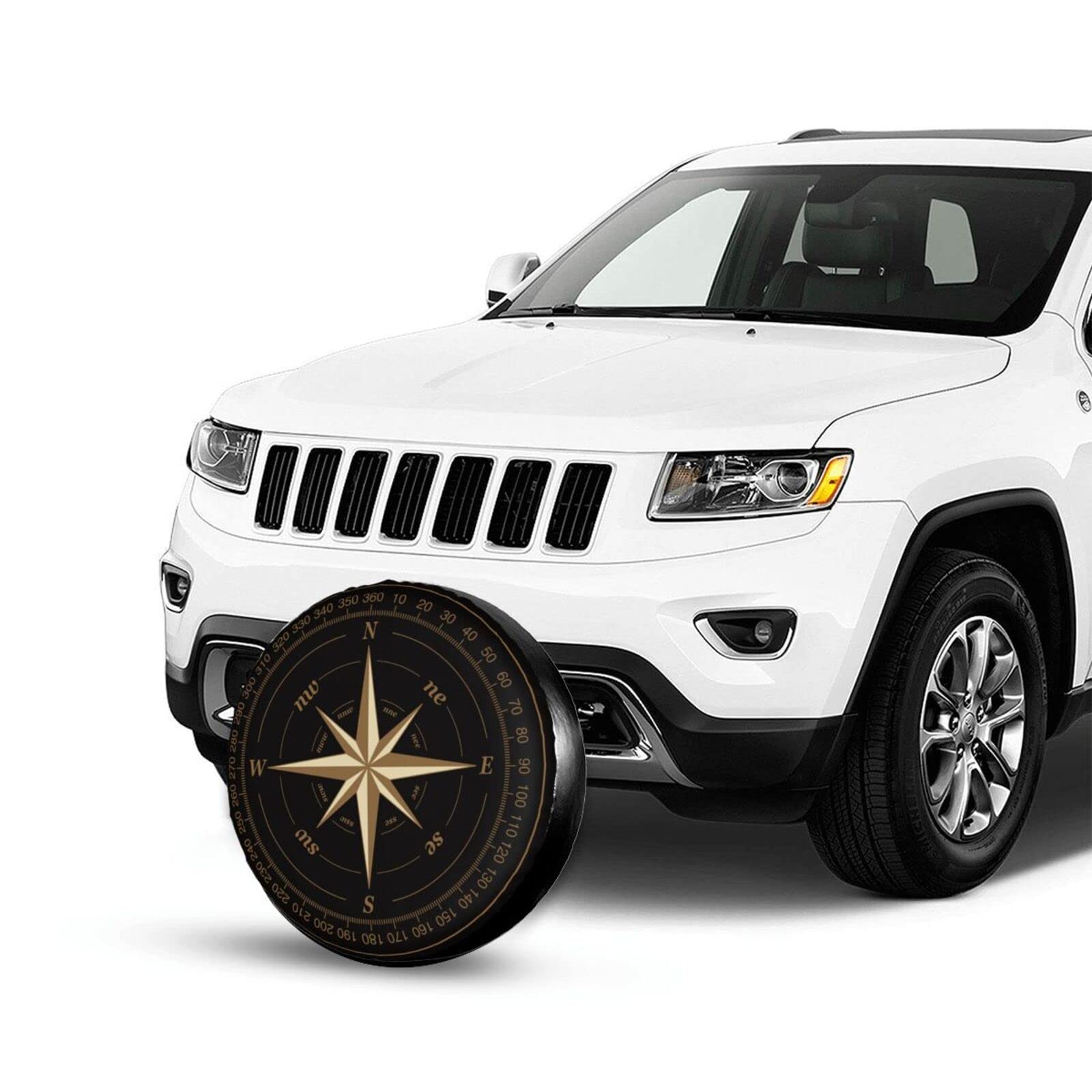 Compass Rv Spare Tire Covers - Universal Weatherproof & Dustproof Wheel Protectors for Trailer, SUV, Truck, Camper - 15''