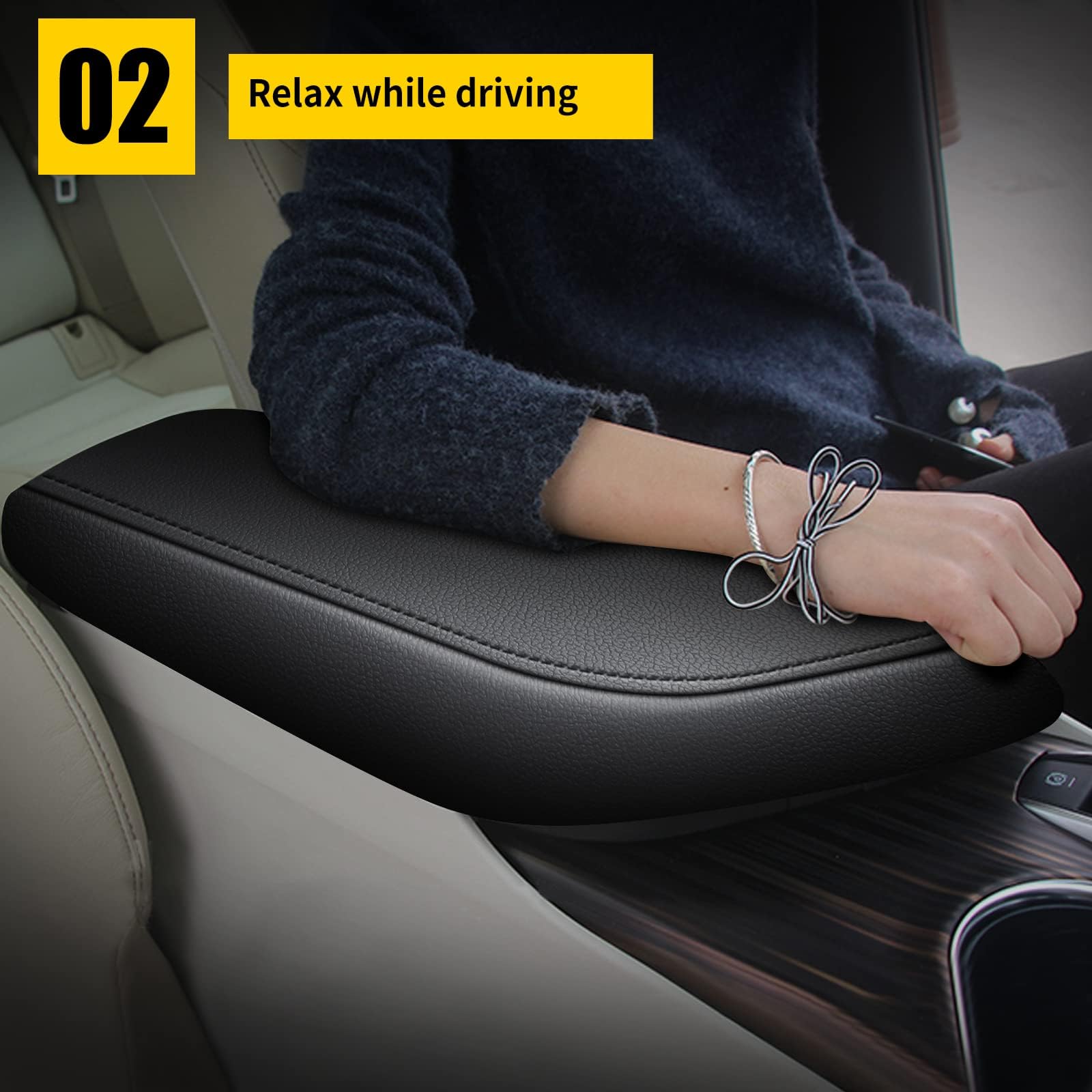 Aomsazto Center Console Cover Customized Armrest Cover Compatible With 2018-2024 Toyota Camry, Leather Arm Rest Covering For Car