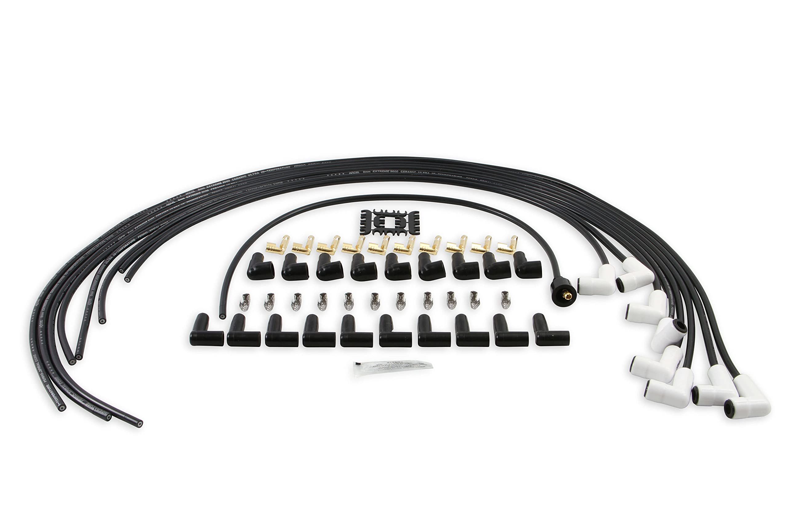 Accel 9001C Extreme 9000 Spark Plug Wire Set - Universal - 90 Degree White Ceramic Boots
