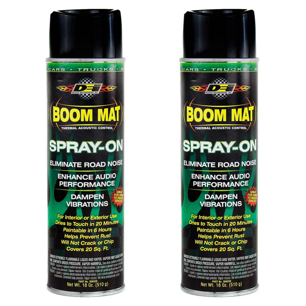 Design Engineering 050220 Boom Mat Spray-On Sound Deadening To Reduce Unwanted Road Noise And Vibration 18 Ounce (2 Pack)