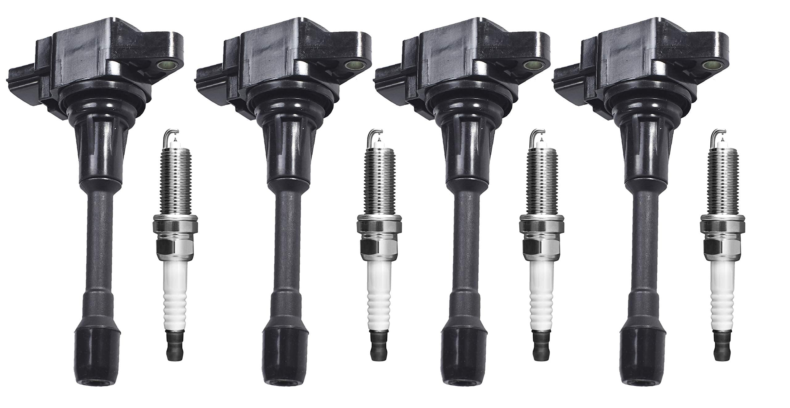 Ena Uf549 Ignition Coil Pack And 9029 Double Iridium Spark Plug Compatible With Nissan Altima Versa Sentra Rogue Select Cube Pathfinder 2007 2008 2009 2010 2011 2012 2013 2.5 1.8 1.6 2.0 L4 Set Of 4