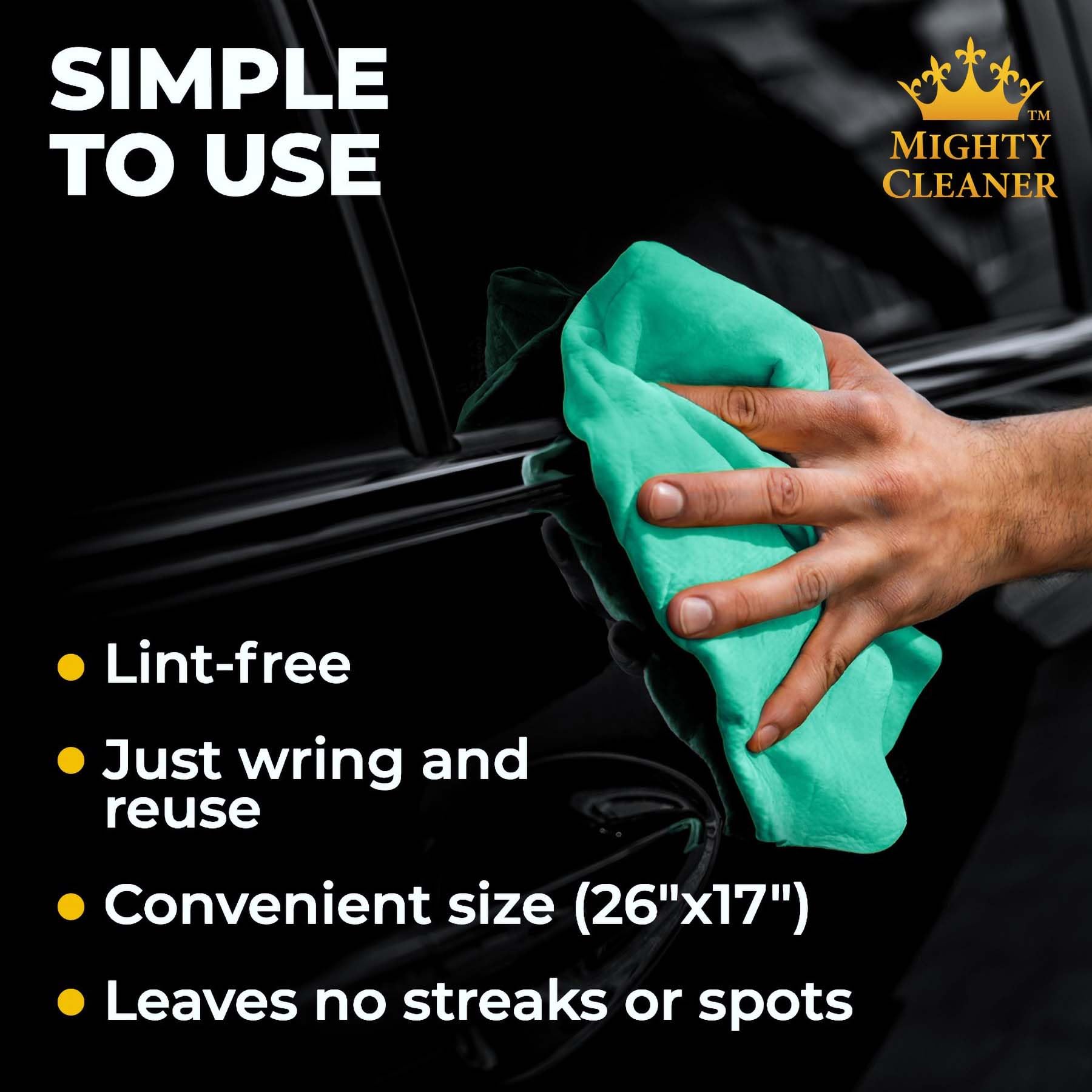 Premium Shammy Cloth For Car Drying - (26   X17   ) - Super Absorbent Reusable Chamois Towel For Car - Scratch-Free Shammy Towel