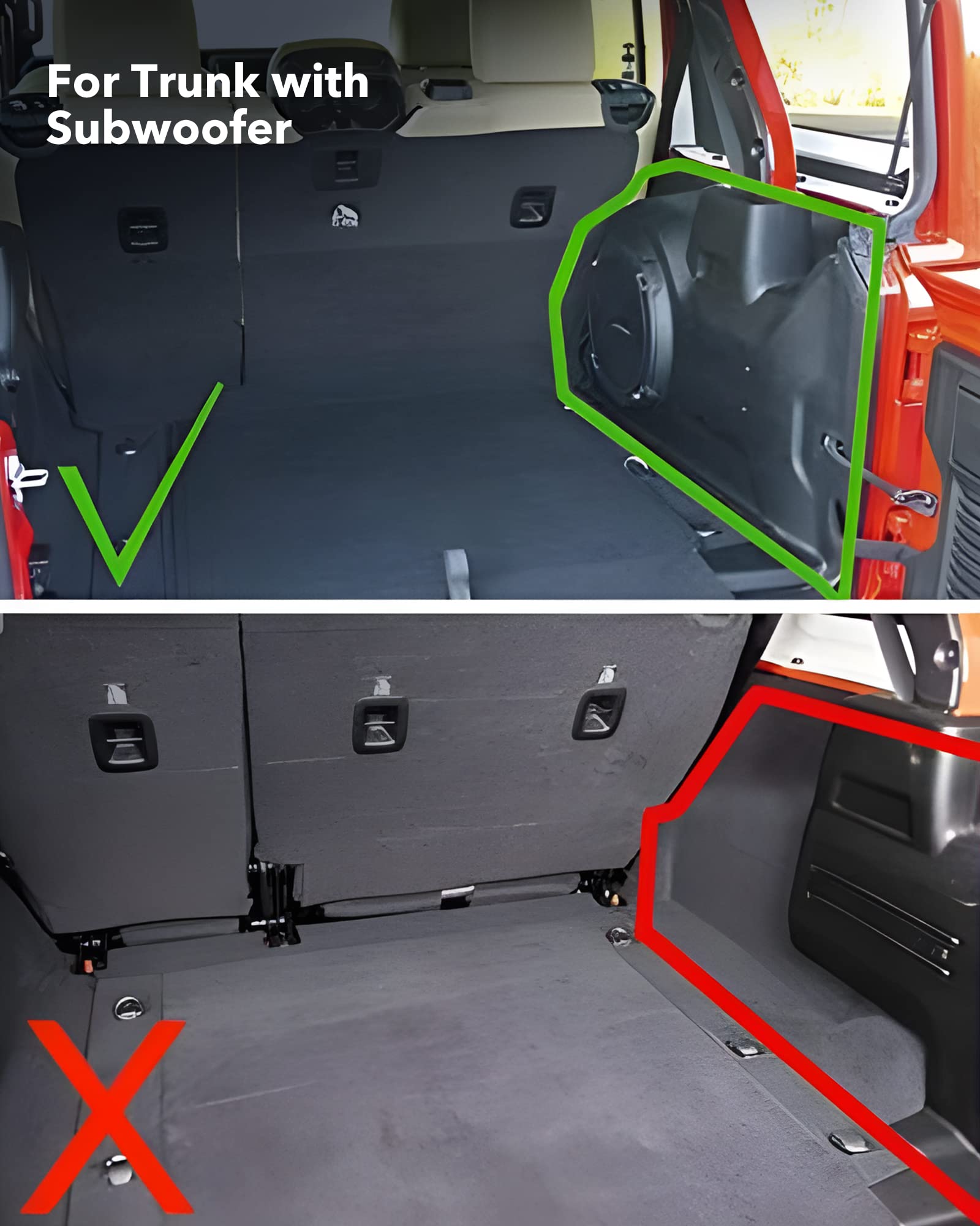 3W Floor Mats&Cargo Liner Compatible for Jeep Wrangler JL 2018-2024 Unlimited 4-Door with Subwoofer (Non JK or 4XE) All-Weather