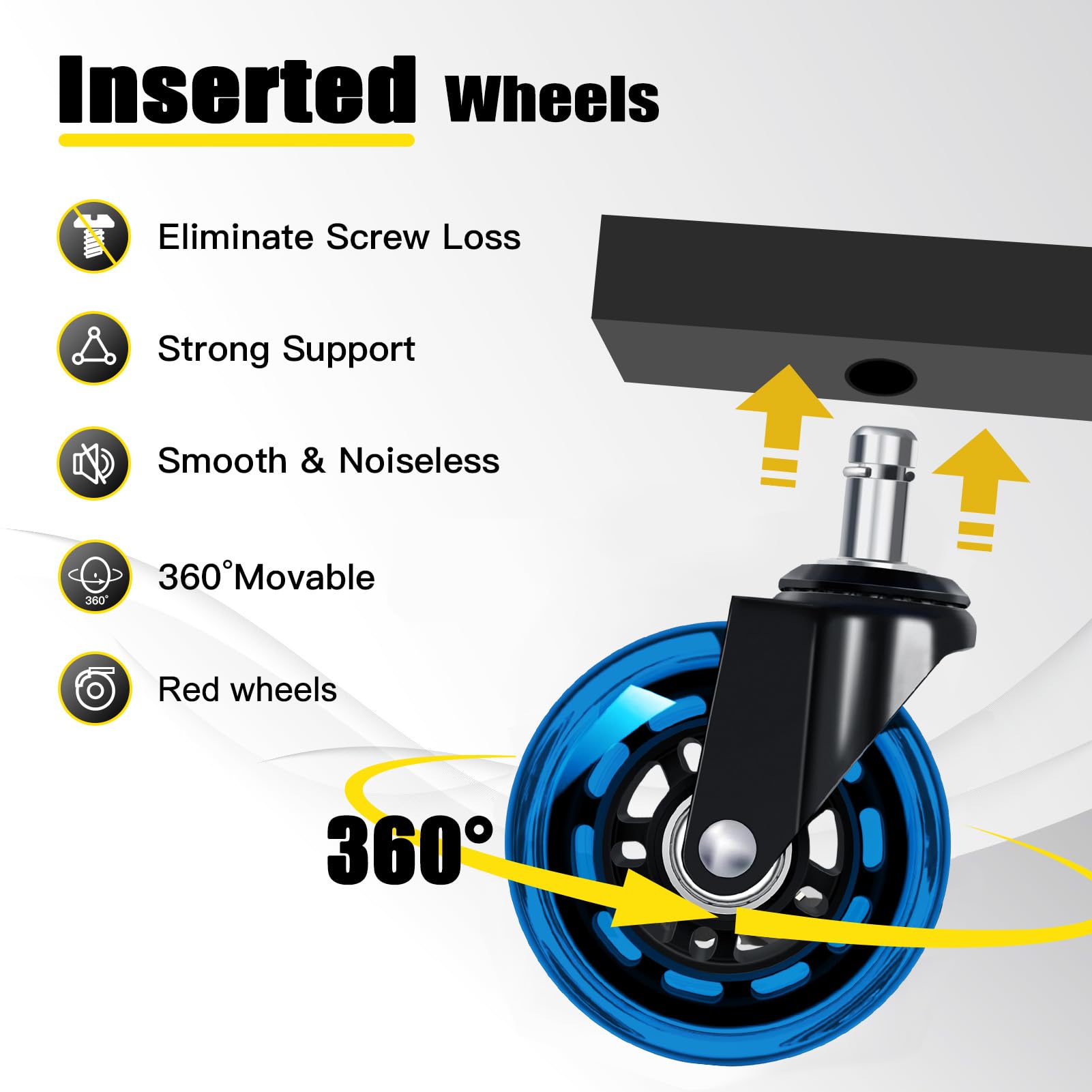 FreekyFit Rolling Stool with Blue Wheels,Heavy Duty Garage Work Mechanic Rolling Shop Stool with Backrest, Adjustable Height 360