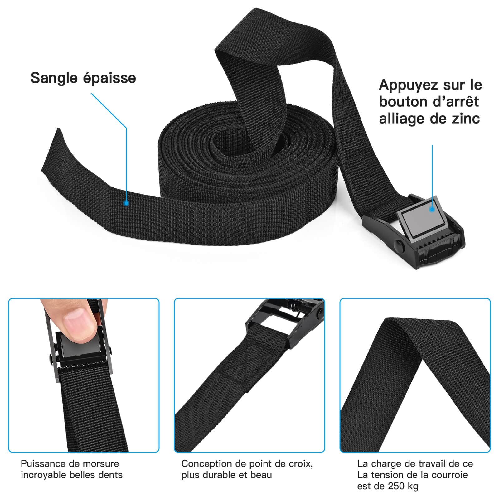 Kshineni Tie Down Straps 4 Pcs Lashing Strap 13.1' X 1 Adjustable Heavy Duty Cam Buckle Cinch Straps For Cargo, Trucks, Luggage, Trailer, Motorcycle (Black)