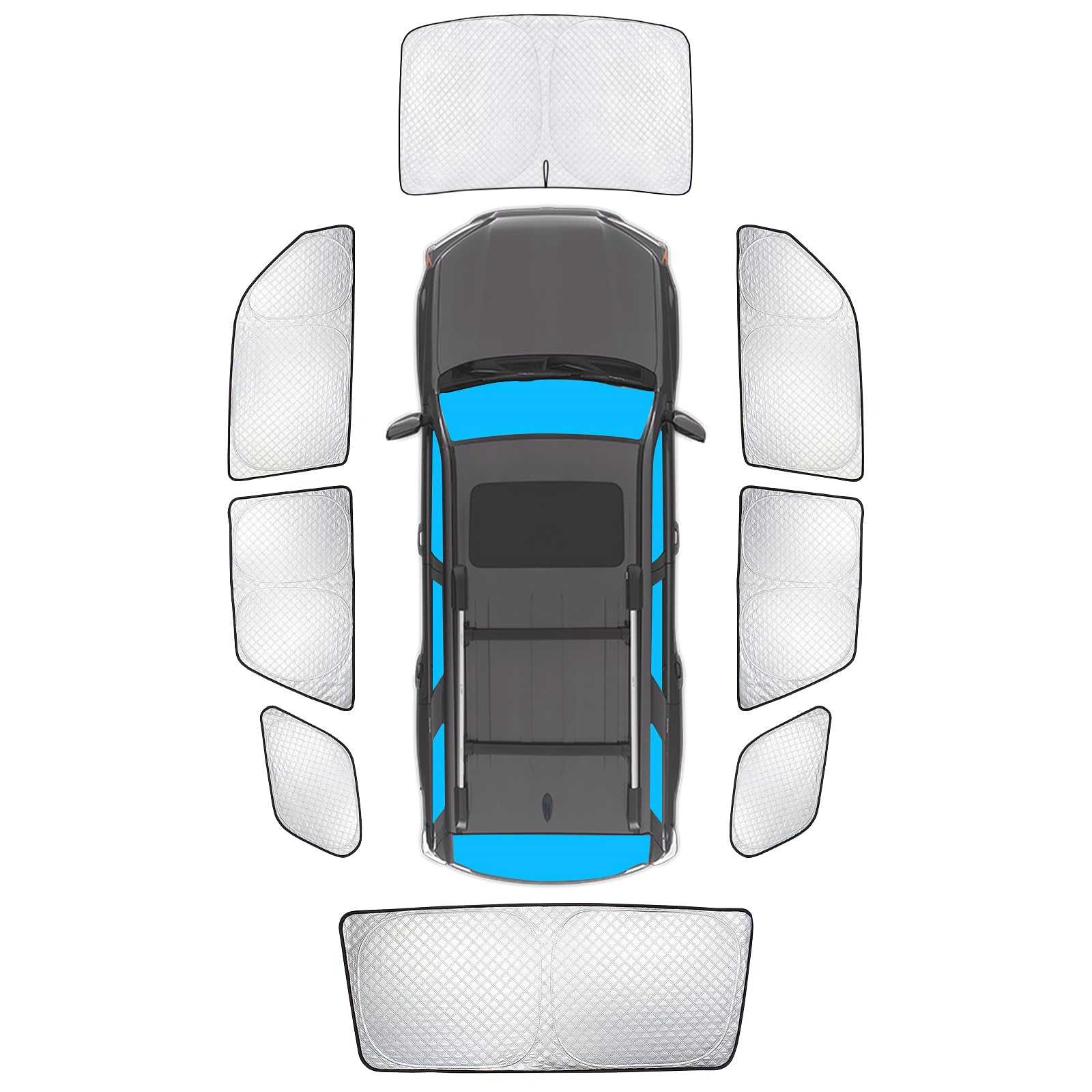 Kmf Windshield Sun Shade Replacement For Toyota 4Runner Accessories 2010-2024, Side Window Sun Shade Cover Sun Visor Shield Cove