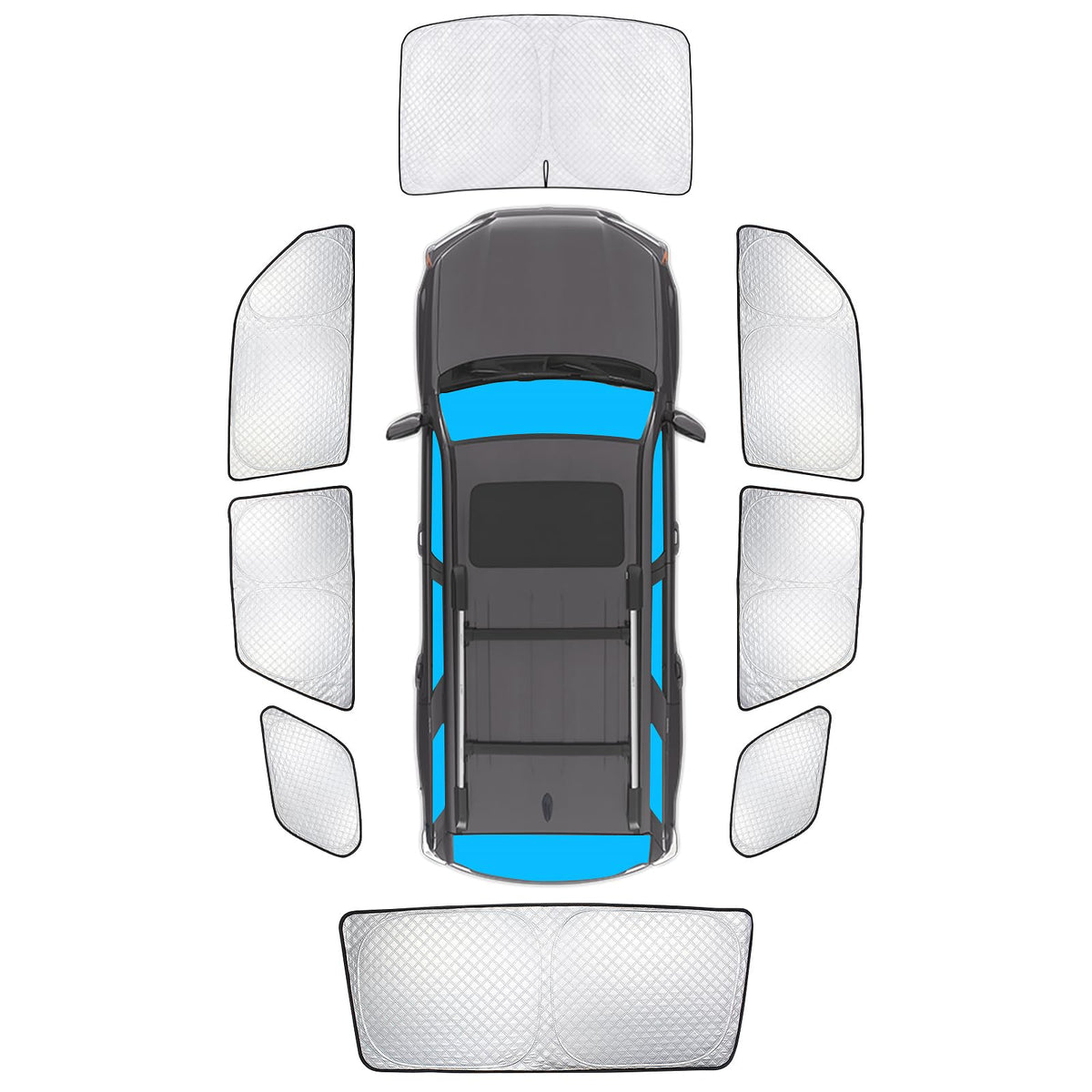 Kmf Windshield Sun Shade Replacement For Toyota 4Runner Accessories 2010-2024, Side Window Sun Shade Cover Sun Visor Shield Cove