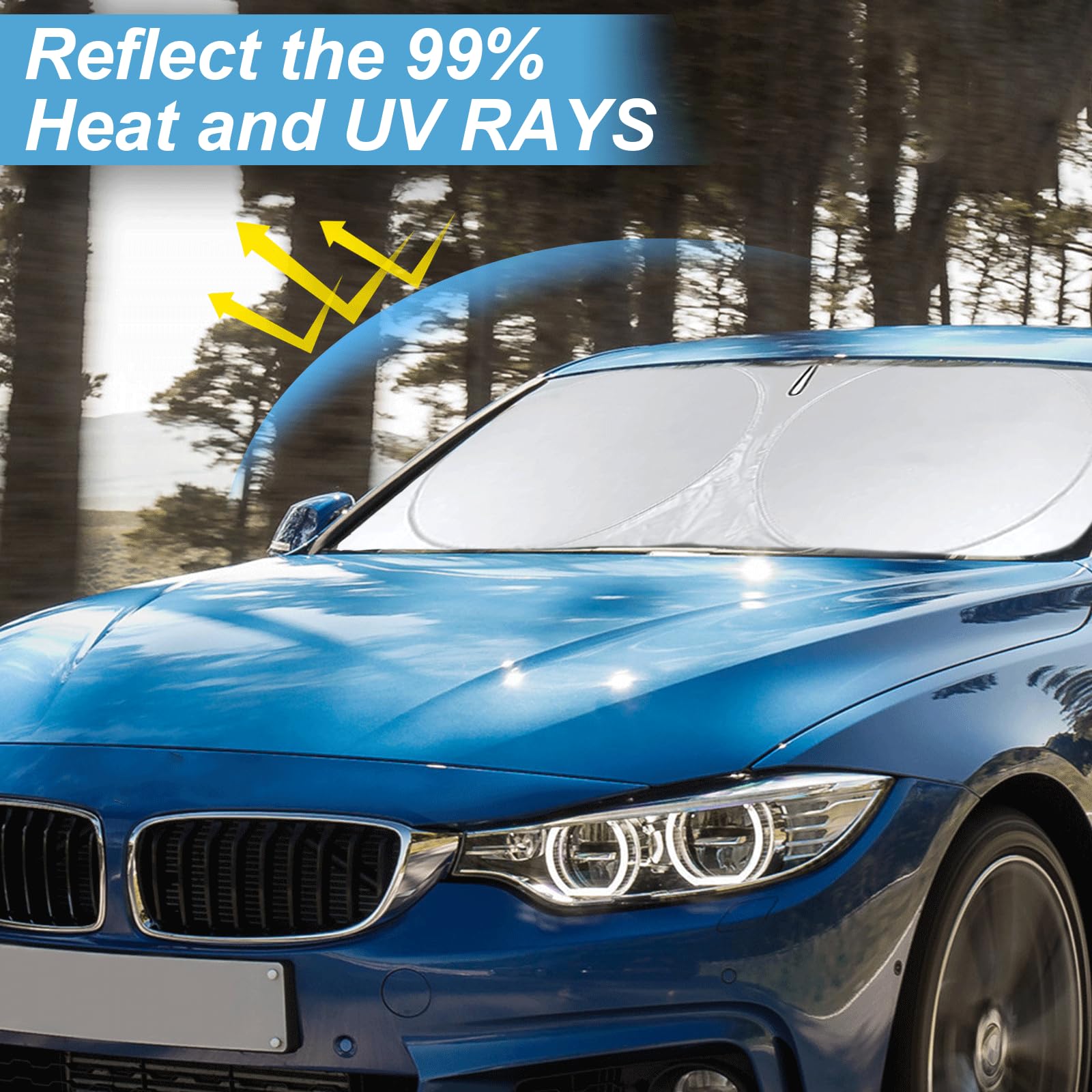 For Bmw 4 Series Windshield Sun Shade Sunshade Custom Fit For 2021-2024 2025 Bmw 4 Series 4-Series 2Dr Coupe Convertible Windshi