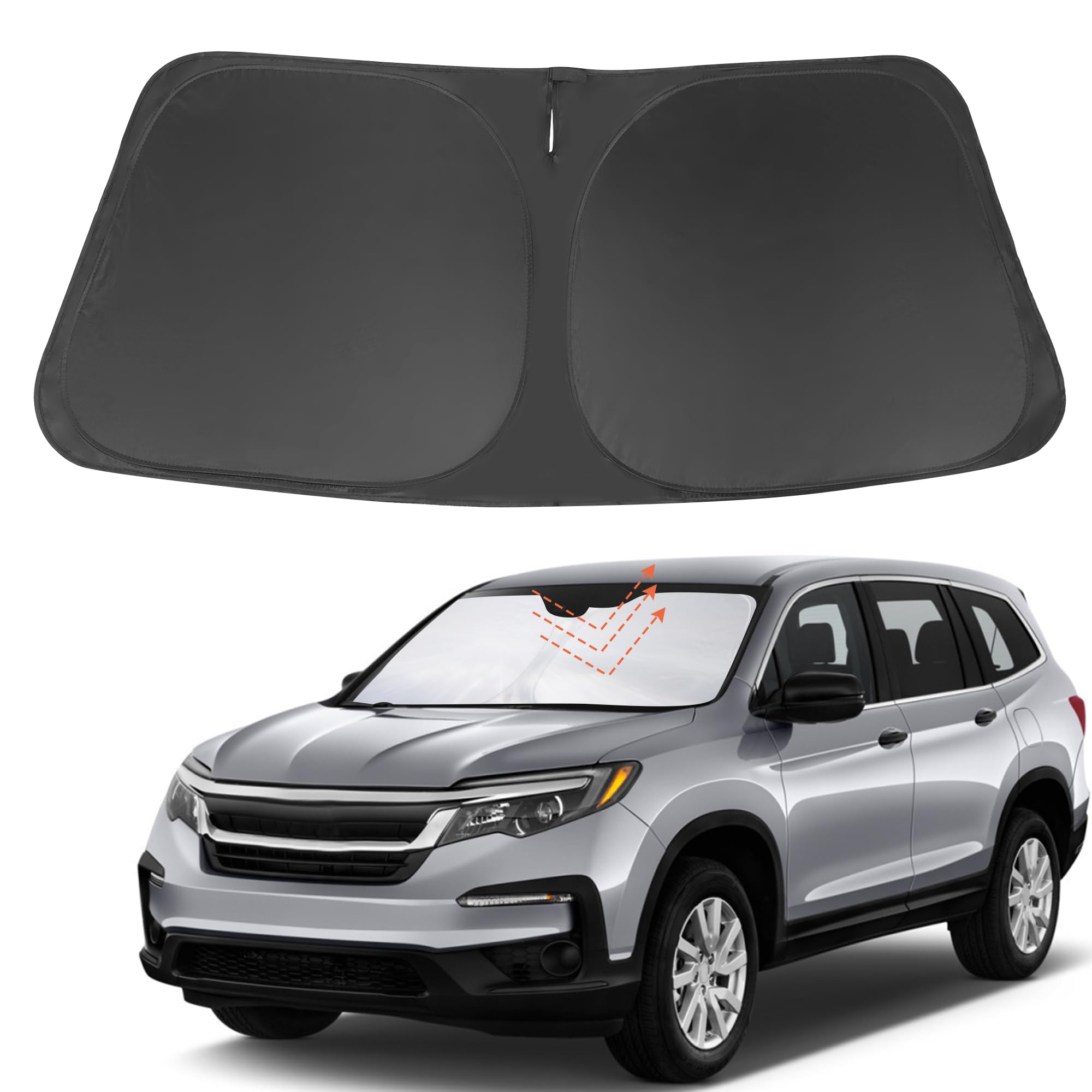 Yycke Windshield Sun Shade Accessories Compatible With 2016-2025 Pilot Ex-L Special Edition Elite Black Edition Touring For Hond
