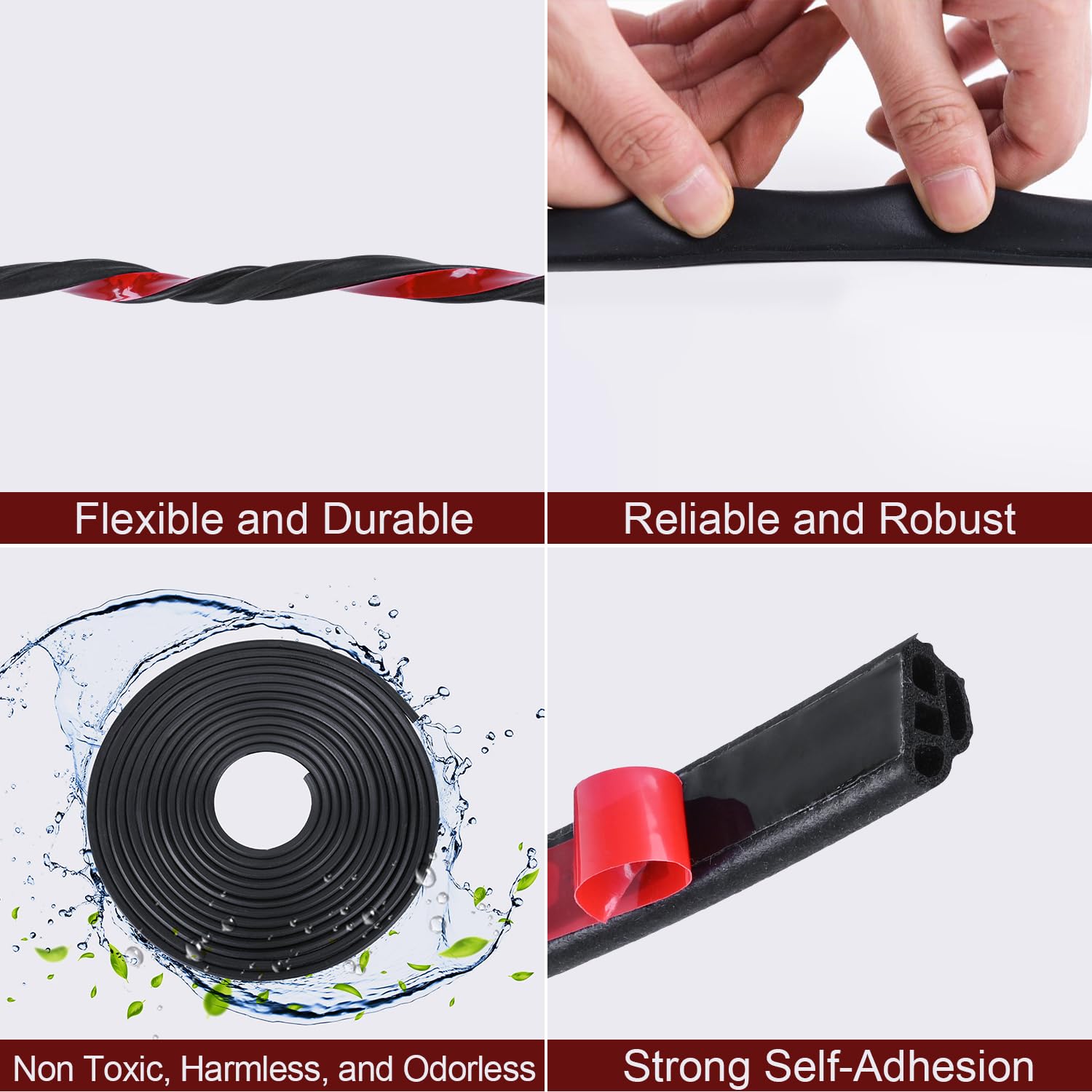 Car Weather Stripping Self Adhesive 33Ft Double Layer L Shape Automotive Soundproofing Weatherstrip Adhesive Universal Car Door