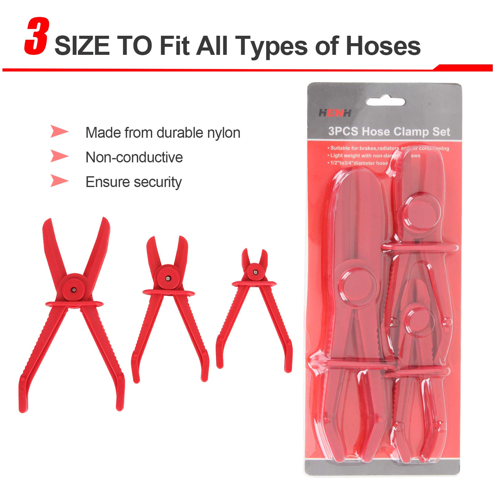 6 Pack Hose Clamp Pliers Hose Pinch Pliers Line Clamps For Fuel Hoses, Gas Lines Brake Hoses, Radiator Hoses, Coolant Hoses, Fle