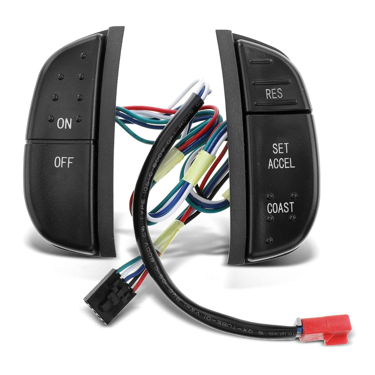 A-Premium Steering Wheel Mounted Cruise Control Switch, With Green Backlight, Compatible With Ford F-150/250/350 1997-2004, F-15