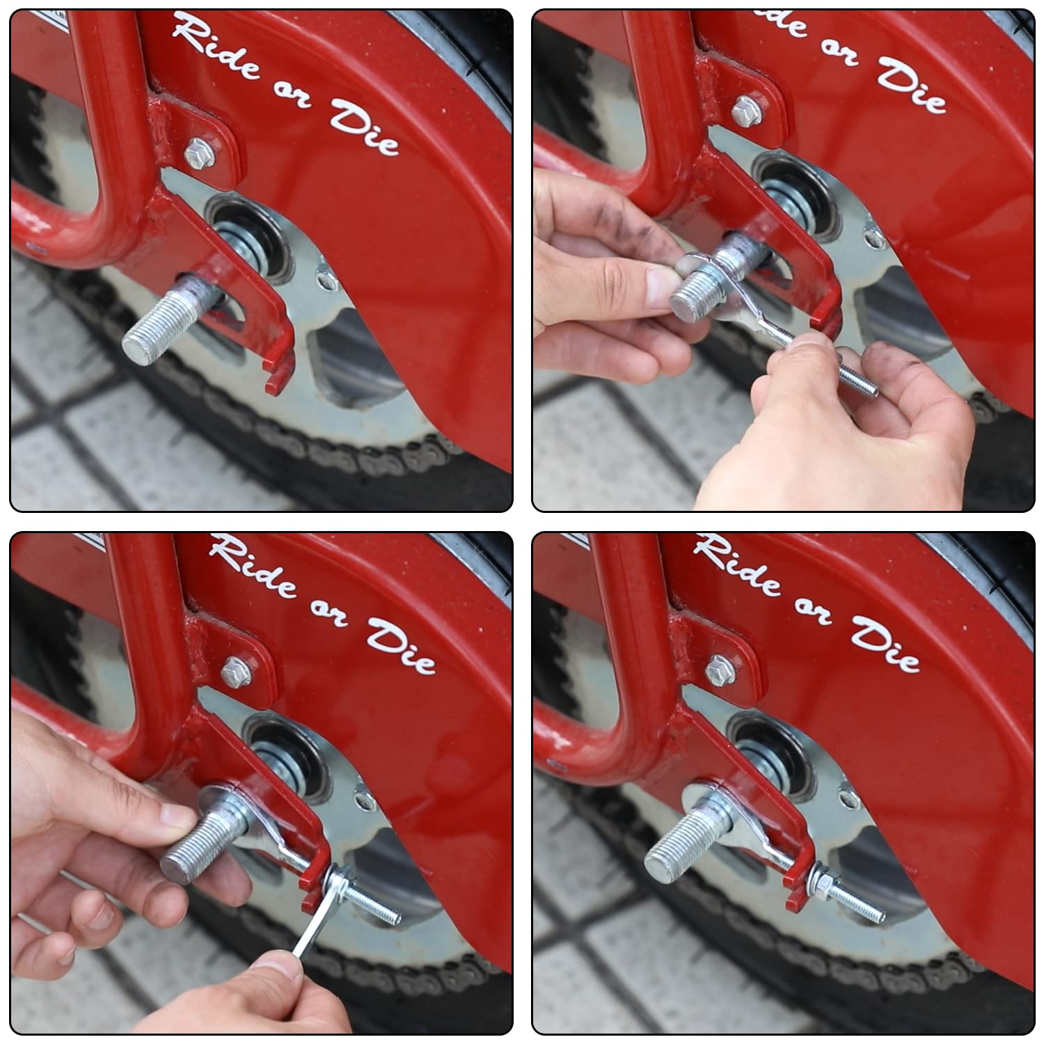 Yoxufa 15Mm Mini Bike Chain Adjuster Tensioner For Predator 212Cc 196Cc 6.5Hp Coleman Ct200U Bt200X Baja Warrior Mb200 Motovox Mbx10 Massimo Monster Moto Mmb80 Crf50 Xr50 50-125Cc Pit Dirt Bike Parts