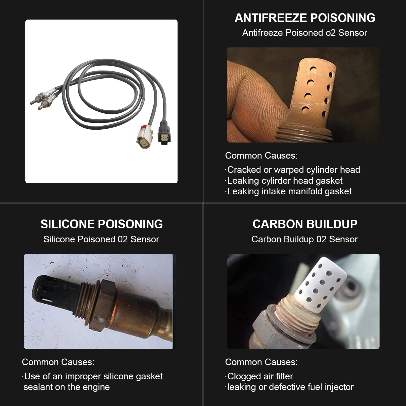 Harley Davidson Oxygen Sensor - Compatible with 2010-2017 Road King, Street Glide, Ultra, Electra Glide - Replace Part #27729-10