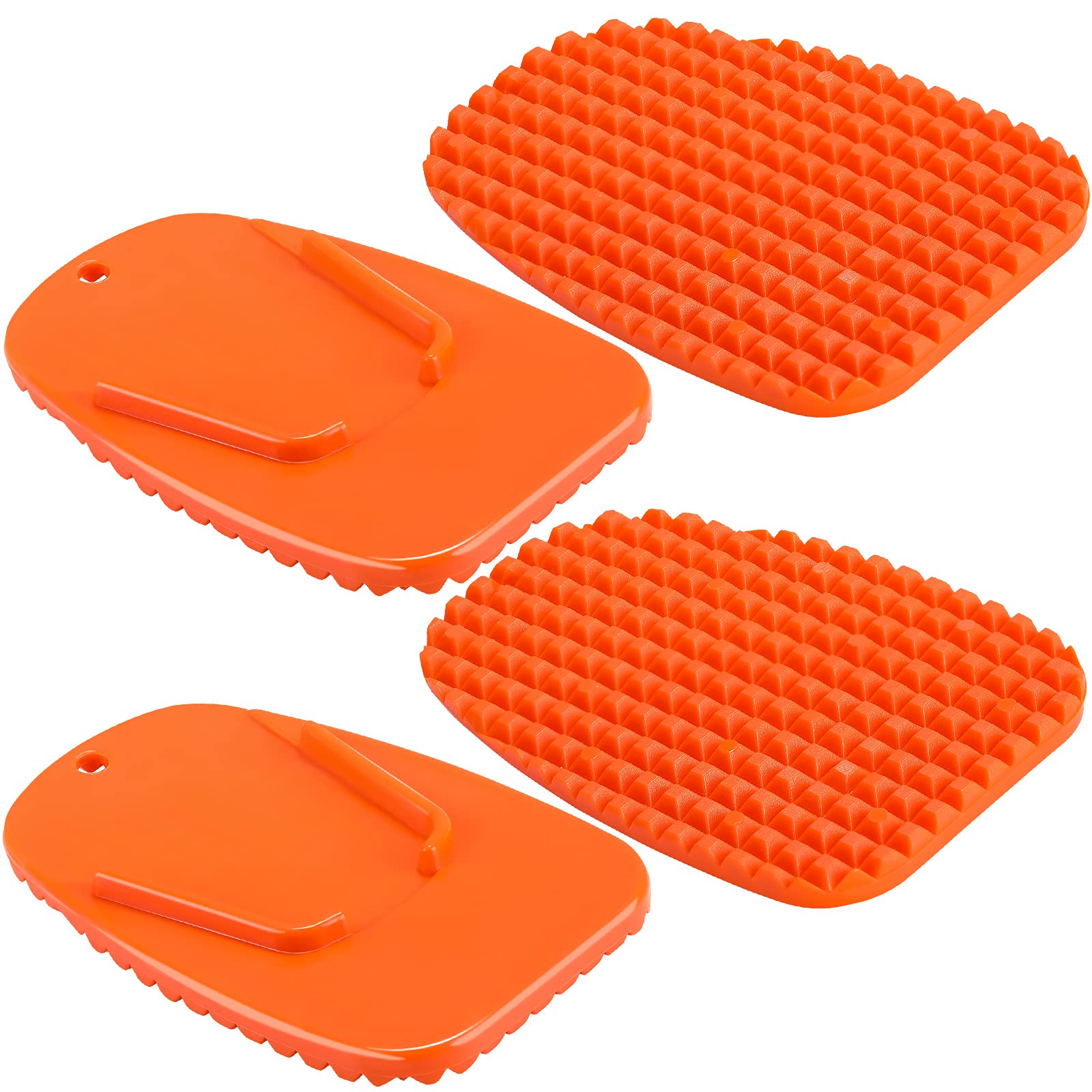 4 Pieces Orange Motorcycle Kickstand Motorcycle Foot Support Plate Motor Bike Support Stand Motor Anti Slip Plate Parking Accessory For Snow Slippery Road Hot Road Grass Sand
