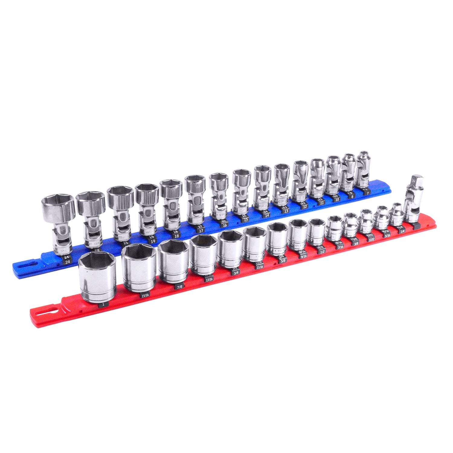 Ernst Manufacturing 18-Inch Socket Organizer with 17 1/2-Inch Twist Lock Clips, Black (8422-Black-1/2)