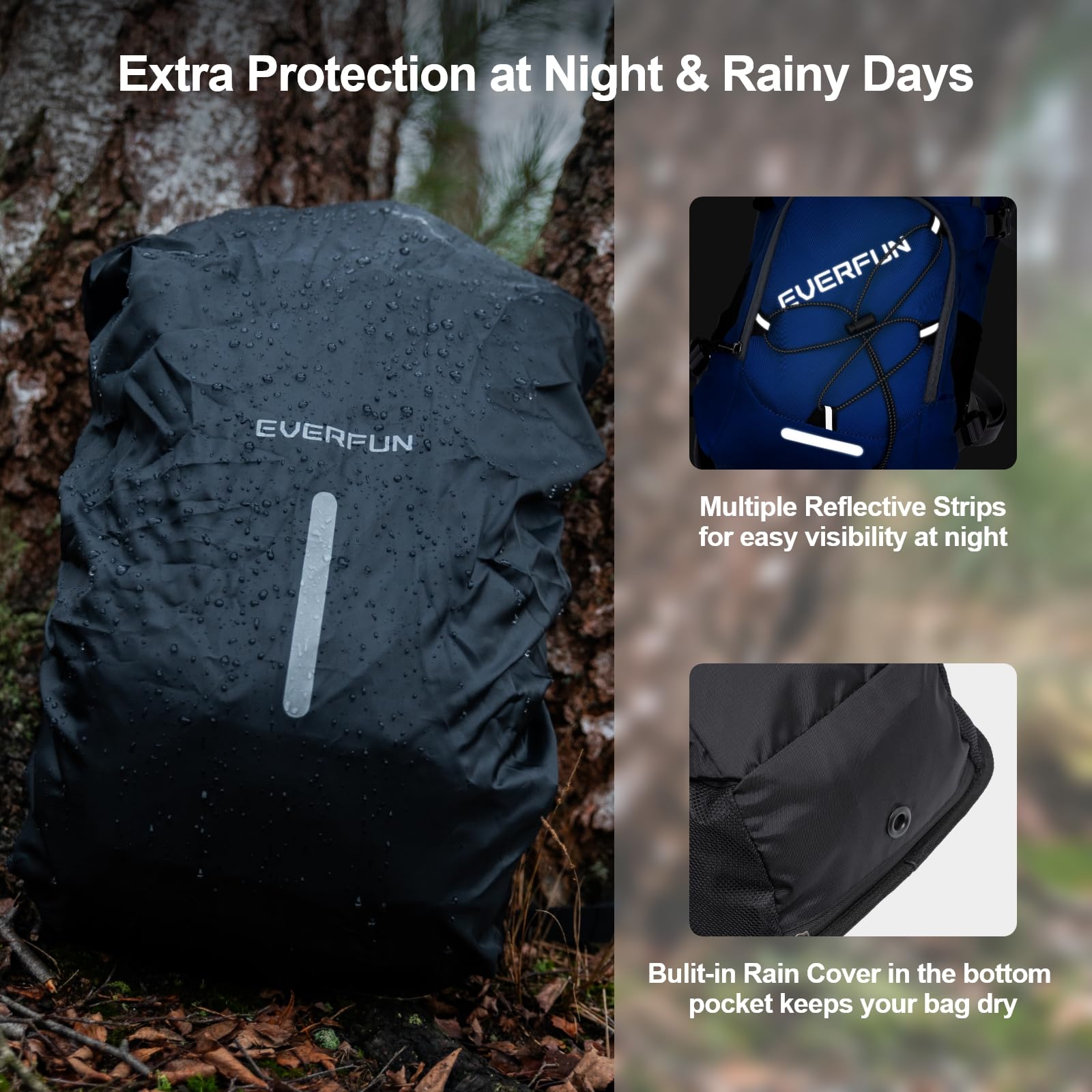 Everfun Hydration Backpack 18L With Water Bladder 2L And Rain Cover, Hiking Water Backpack Men Women Hydration Pack Insulated Lightweight Day Hydropack For Hiking, Biking, Running, Festivals