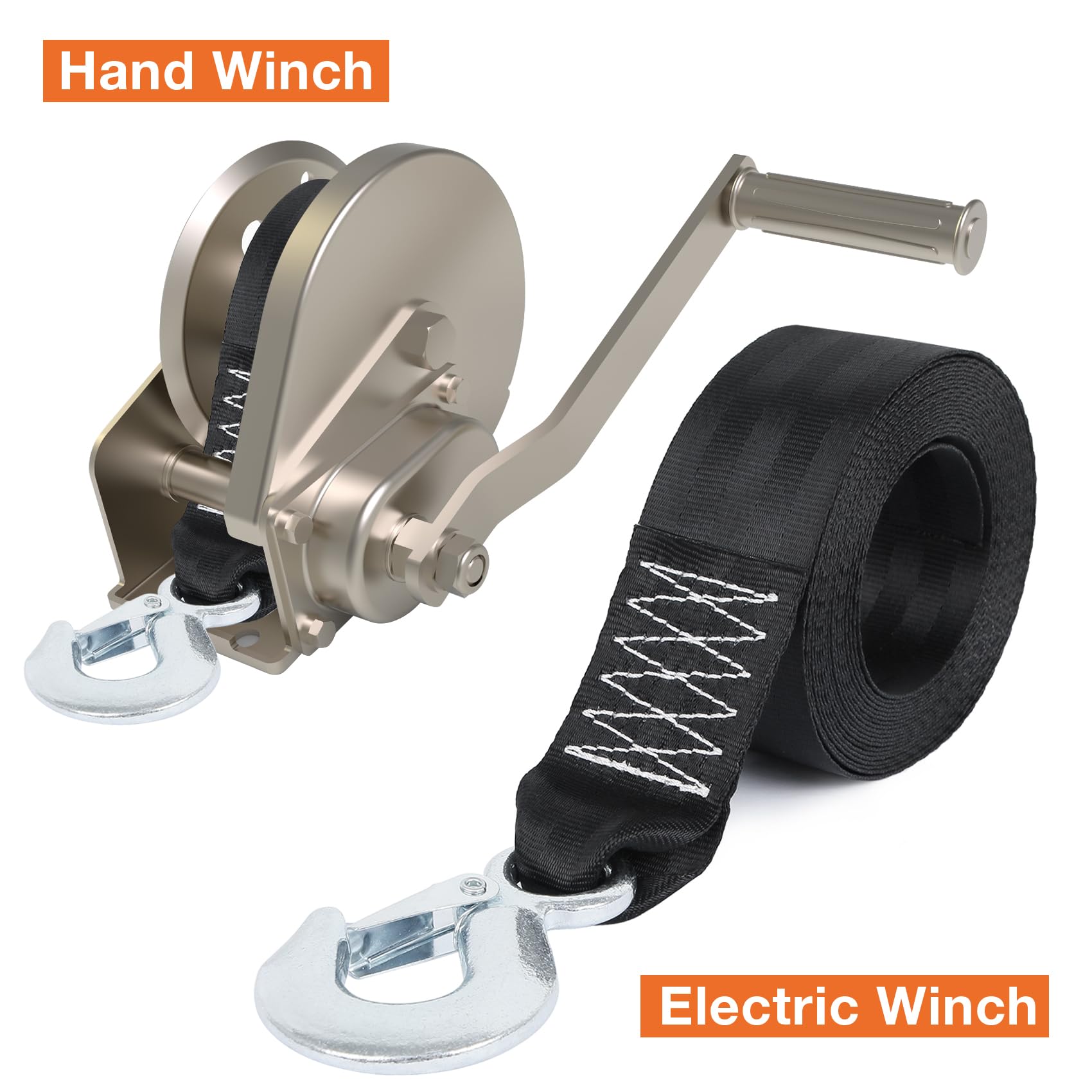 Boat Winch Strap With Hook 2'' X 20 Ft Winch Straps For Fishing Boat Trailer Winch Strap,10000 Lbs Boat Tow Strap For Towing Veh