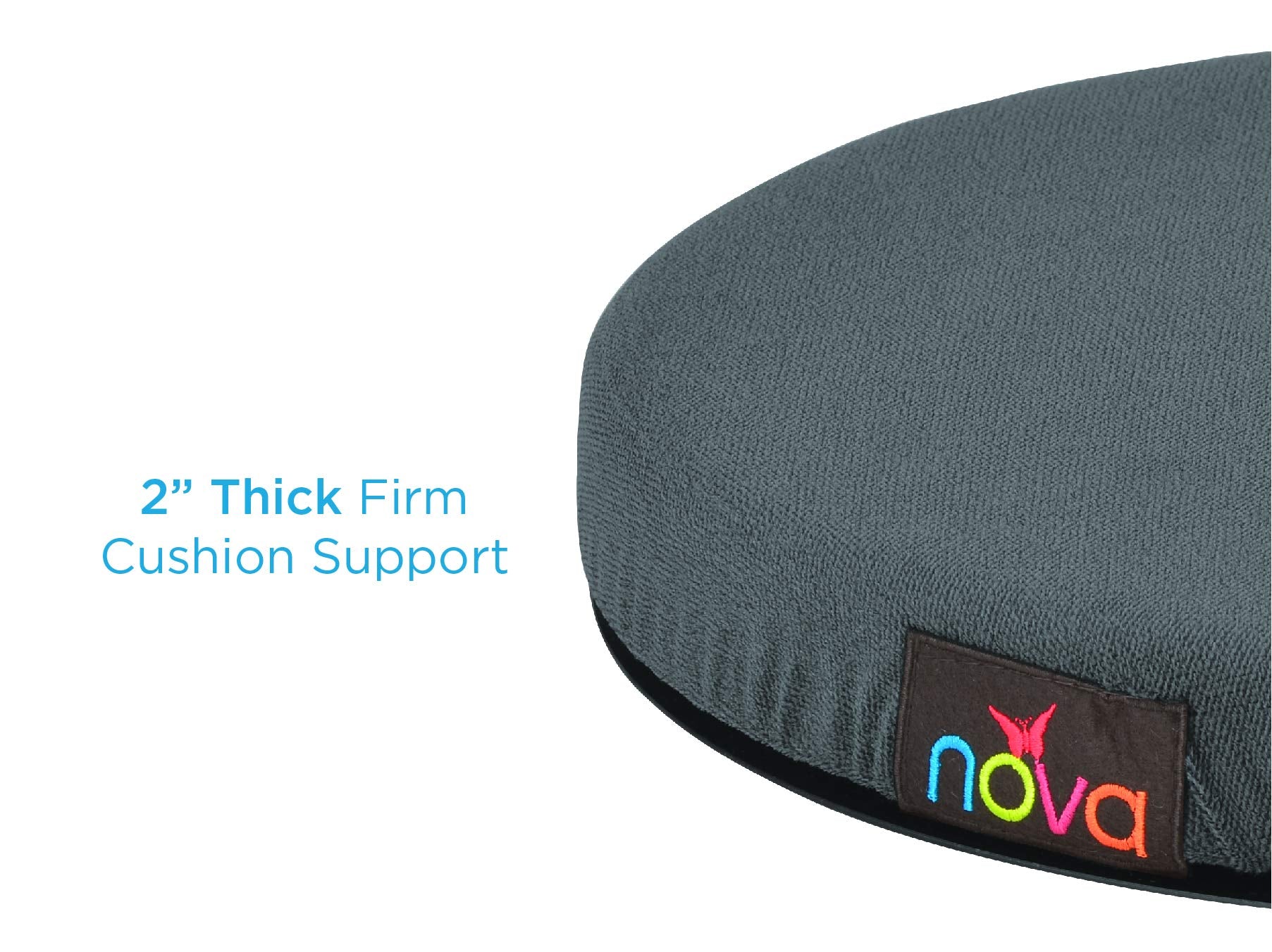 NOVA Swivel Seat Cushion for Car or Chair, 360 Degree Pivot Disc for Easy Transfer, 2    Thick Cushion with Removable Cover