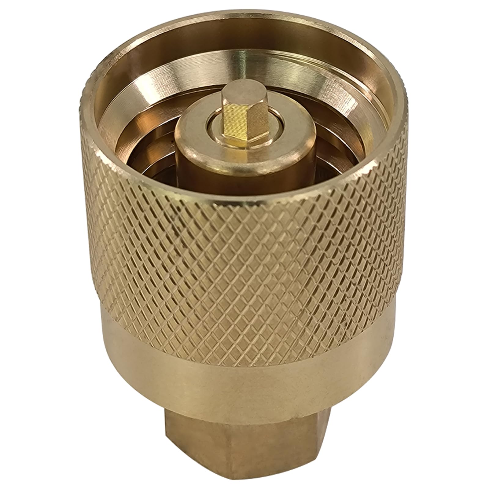 ASTAMOTOR Forklift Propane Tank Connector - Female Fitting Adapter Valve, Brass, Gold, Model 552-1