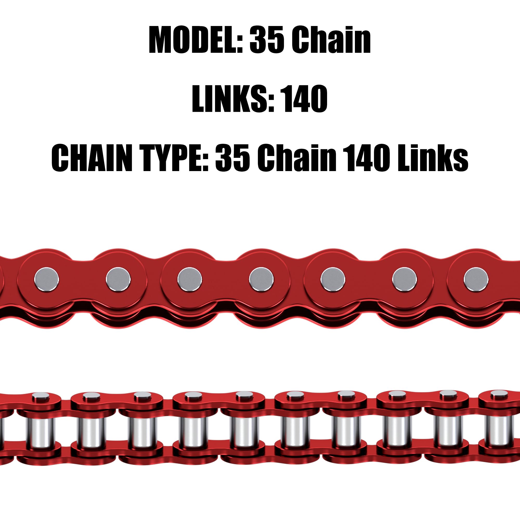 CILOYU Red 35 Chain Compatible with Mini Bike Coleman CT100U CC100X Baja DB30 Motovox MBX10 MBX11 Predator 79cc 97cc 100cc Mega