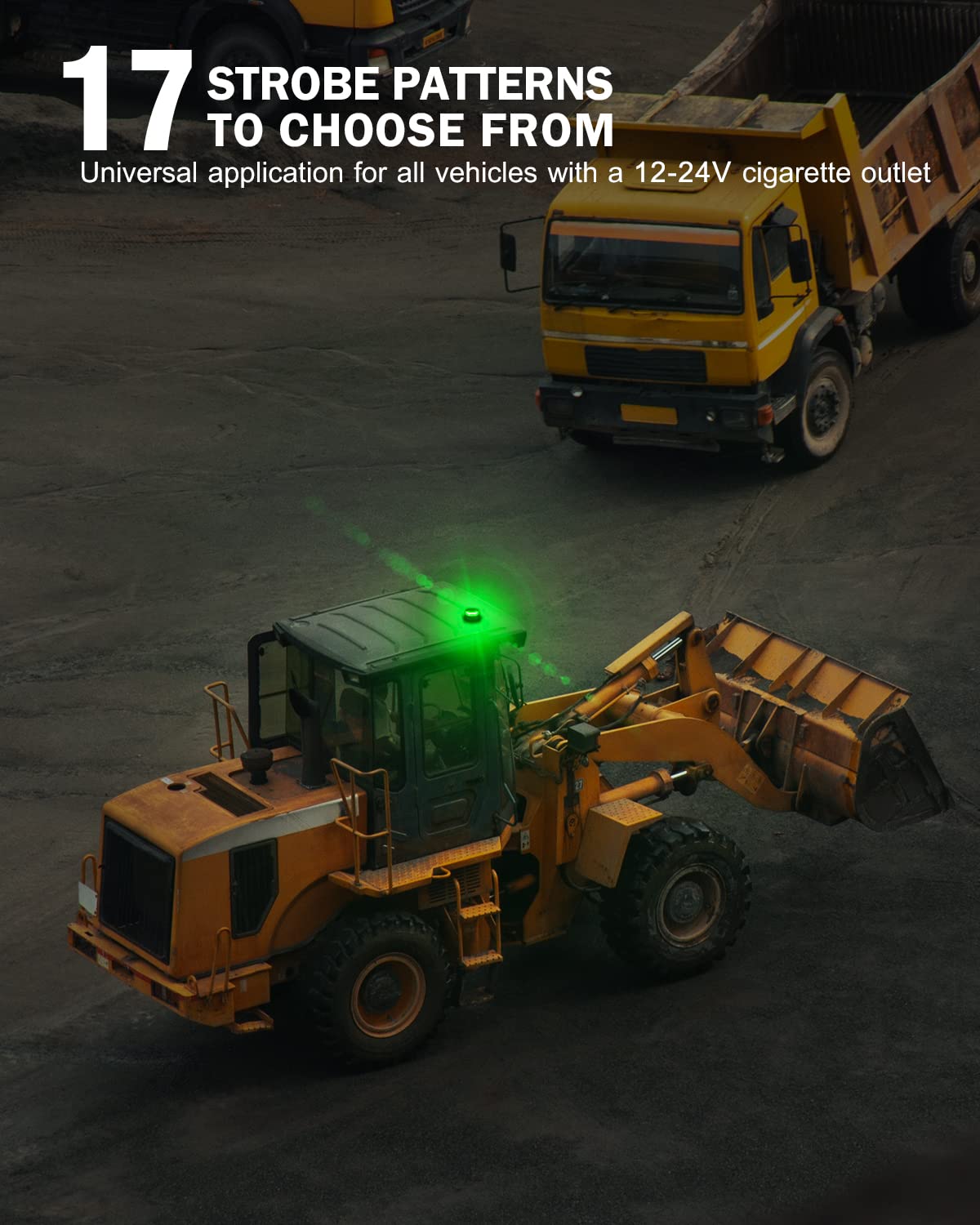 Xprite Green LED Rotating Beacon Light Rooftop Forklift Strobe Warning Revolving Flashing Lights for Construction Security Patro