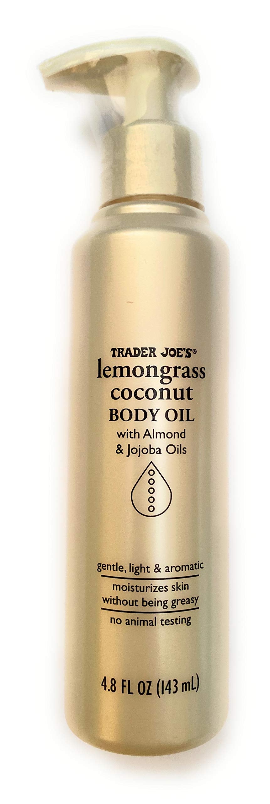 Trader Joes Lemongrass Coconut Body Oil with Almond and Jojoba Oils 4.8 FL OZ (143 ml)-New