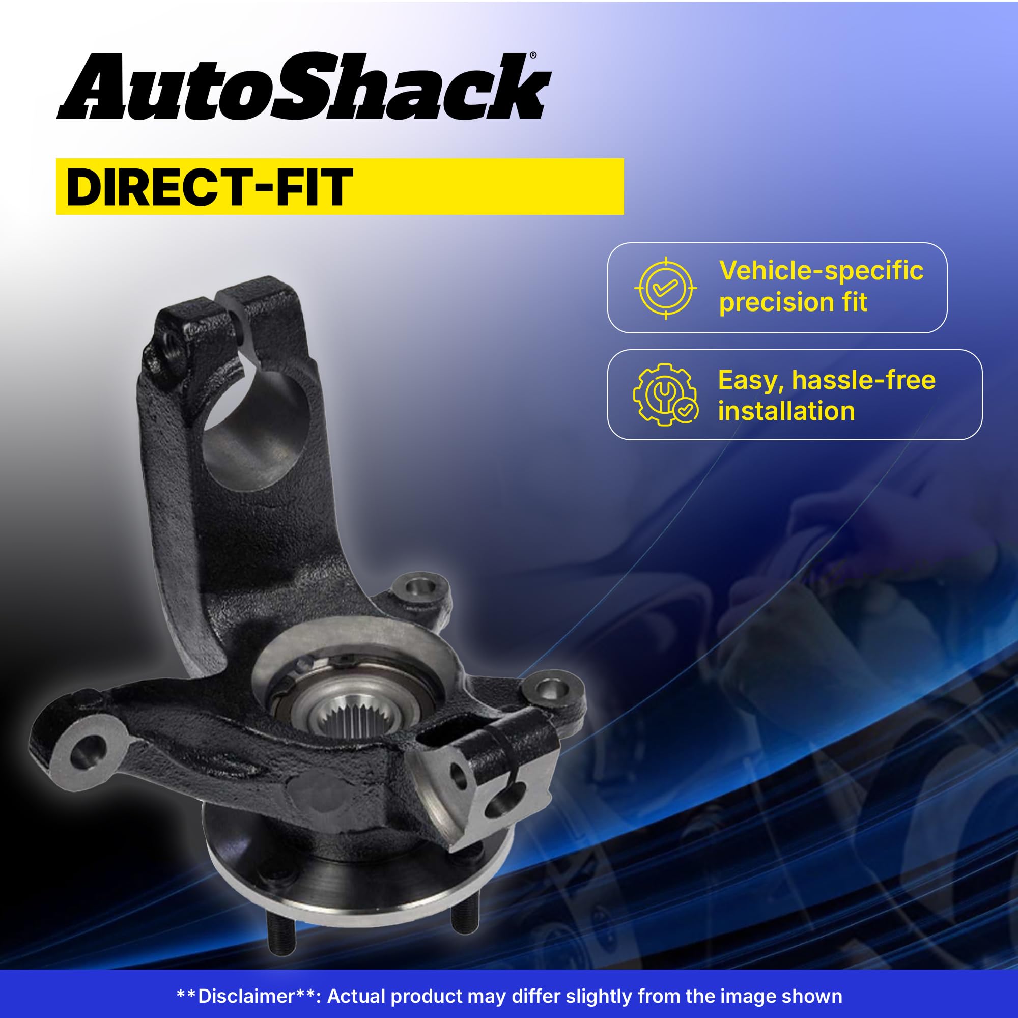 Autoshack Front Steering Knuckles & Wheel Bearing Hub Assembly Pair Of 2 Driver And Passenger Side Replacement For 2007-2011 2012 Mazda Cx-7 2007-2015 Cx-9 2.3L 2.5L 3.5L 3.7L V6 Awd Fwd Kn798416Pr