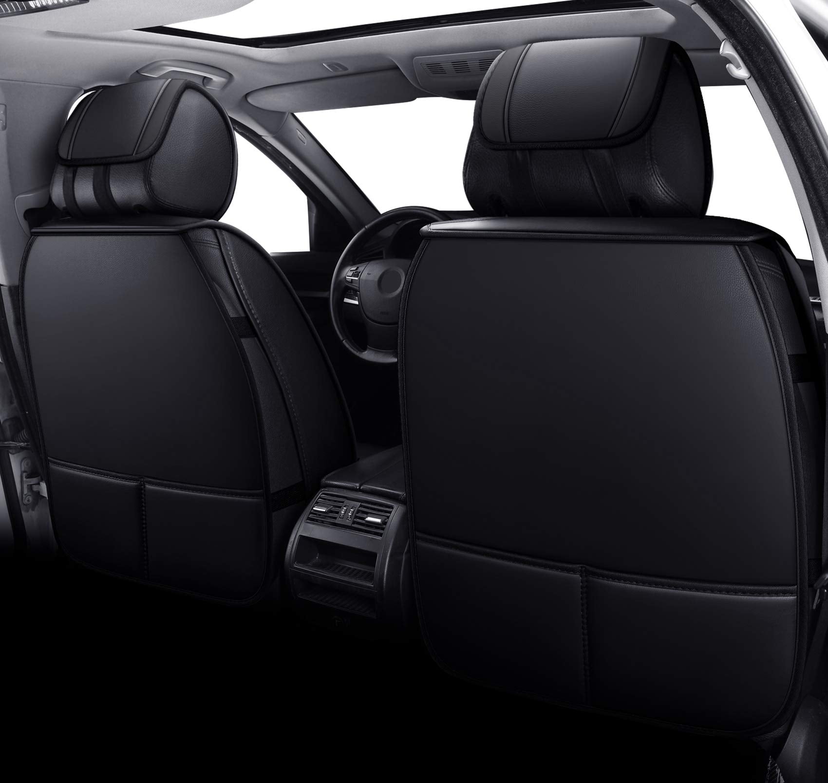 Aierxuan 2 Front Seat Covers For Women Leather Waterproof Universal For Ford Fusion Focus Edge Beetle Kia Soul C300 Cc Hyundai E